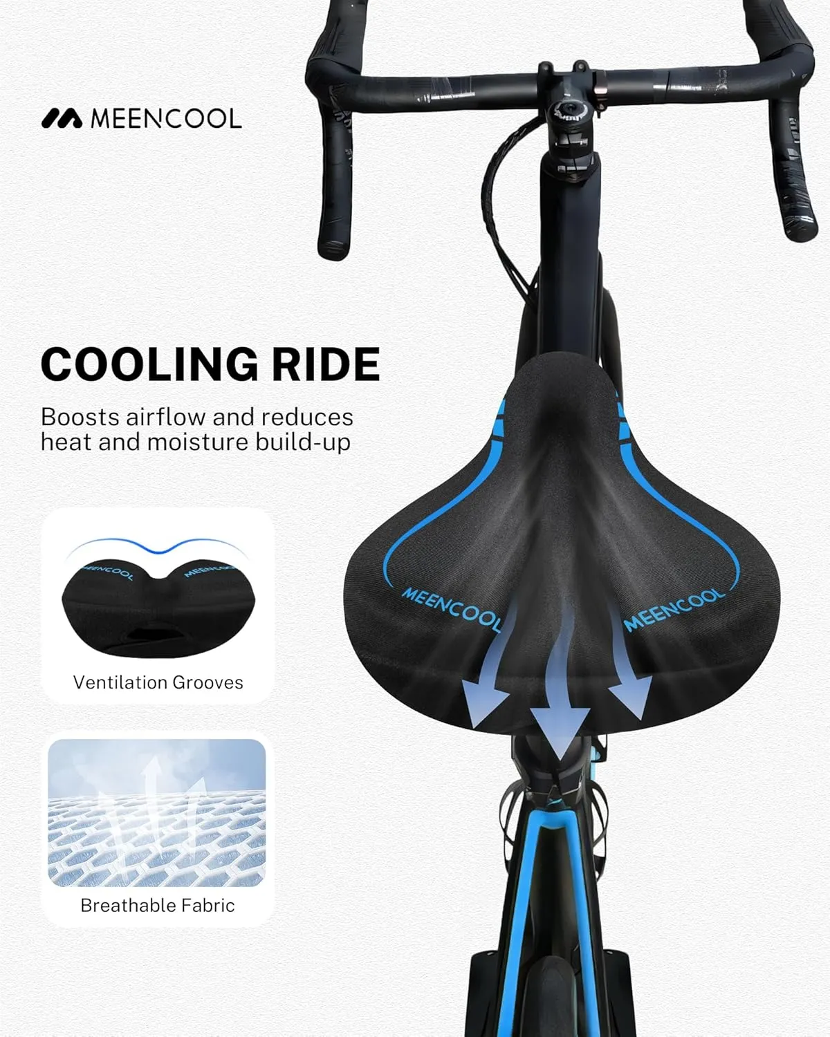 Bike Seat Cushion - Gel Padded Bike Seat Cover for Men Women Comfort, Adjustable Velcro Secure Bicycle Seat Cushion Compatible with Peloton, Indoor & Outdoor Bicycle Seat(11"x7")