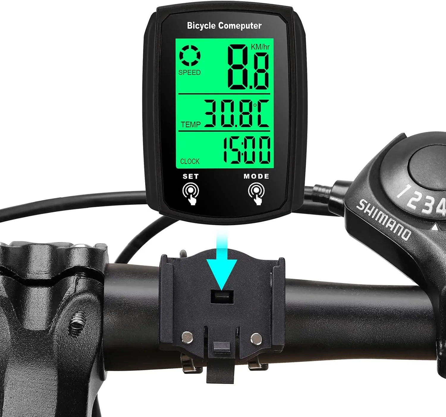 Bike Speedometer, Waterproof Bicycle Speedometer and Odometer Wired - Accurate Cycling Speed Tracker with LCD Backlit Display and Multiple Functions