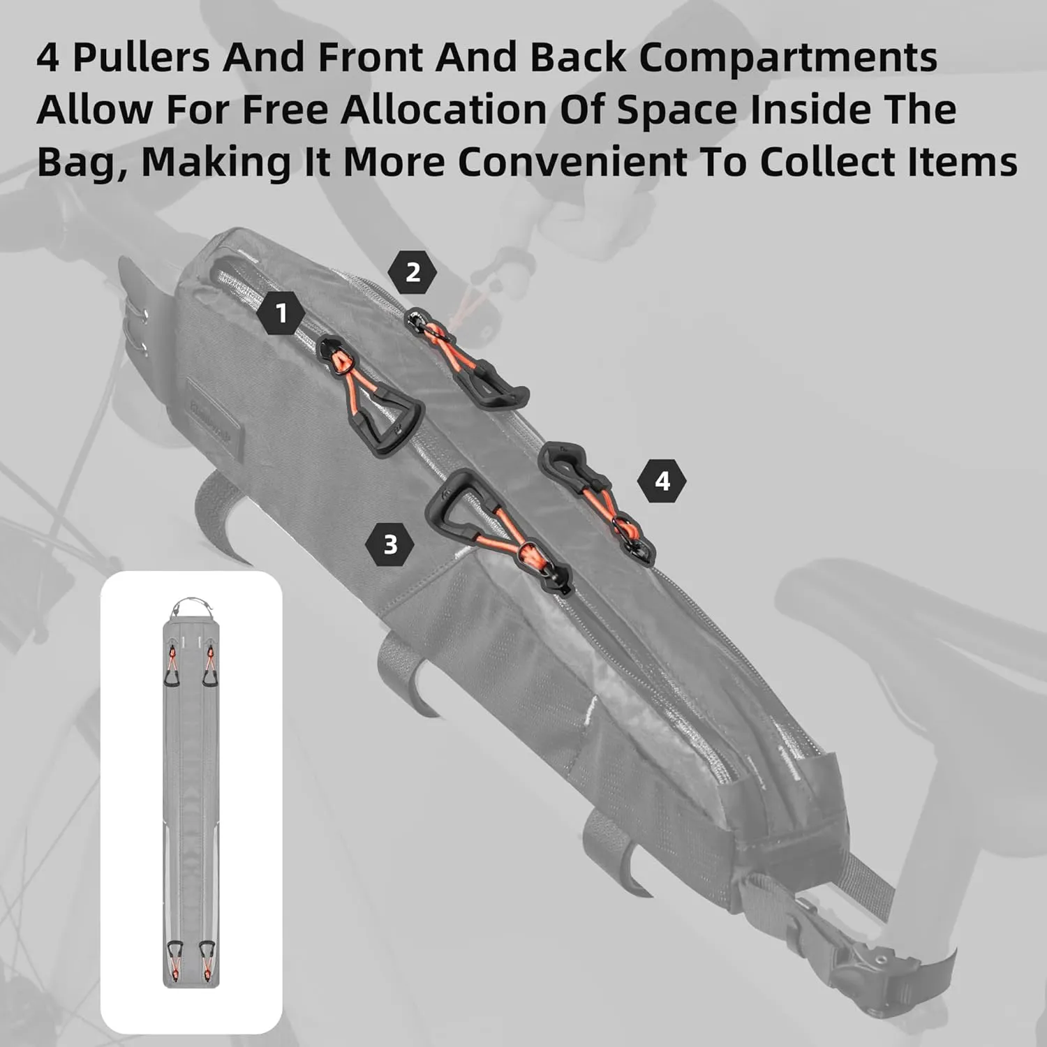 Bike Top Tube Bag Bicycle Front Frame Bag Waterproof Bike Bag 2.1L with Dual Side Mesh Pockets for MTB Road Bike Cycling Commuting and Outdoor Adventures