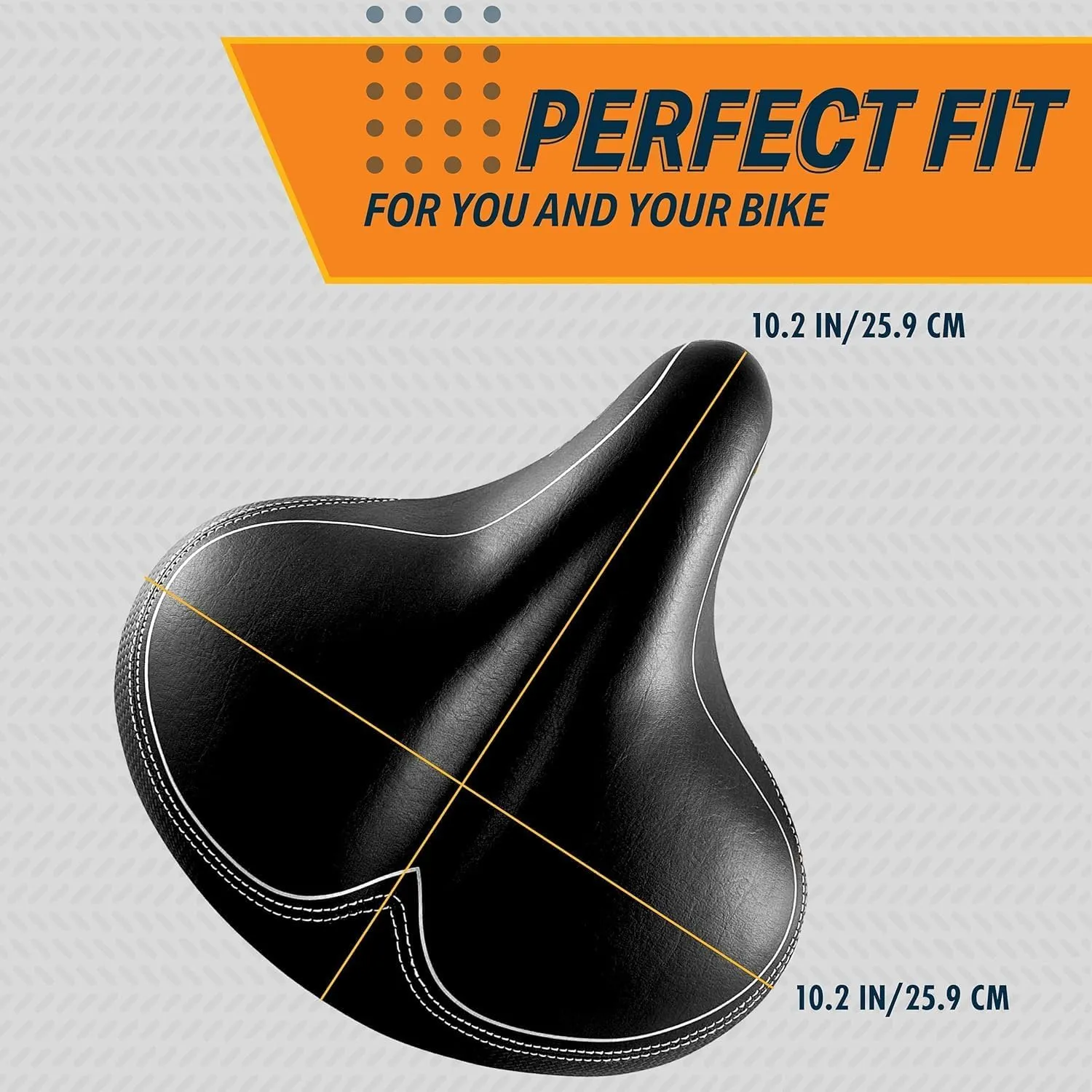 Bikeroo Wide Cruiser Saddle - Comfort Seat Fits Indoor & Outdoor Bicycles - Steel Spring & Elastomer Suspension - Memory Foam