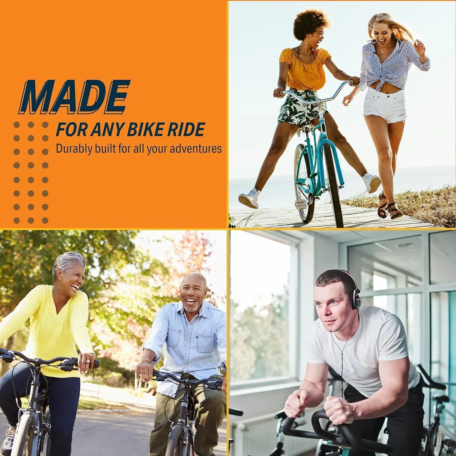 Bikeroo Wide Cruiser Saddle - Comfort Seat Fits Indoor & Outdoor Bicycles - Steel Spring & Elastomer Suspension - Memory Foam