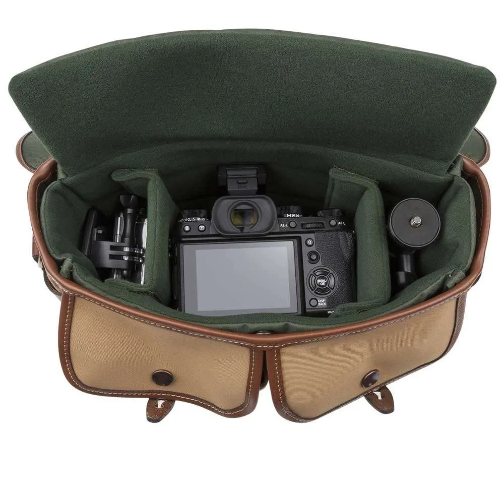 Billingham Hadley Small Pro Shoulder Bag - Khaki Canvas Tan Leather