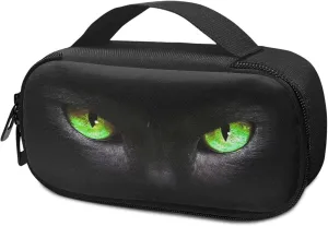 Black Cat Green Eyes Diabetic Supplies Travel Case Glucose Meter Storage Bag Insulin Pen & Medication Carrying Case for Test Strips, Lancets, Syringe, Needles, Easy to Use