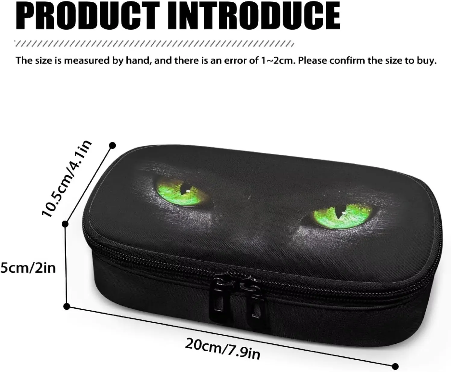 Black Cat Green Eyes Diabetic Supplies Travel Case Glucose Meter Storage Bag Insulin Pen & Medication Carrying Case for Test Strips, Lancets, Syringe, Needles, Easy to Use