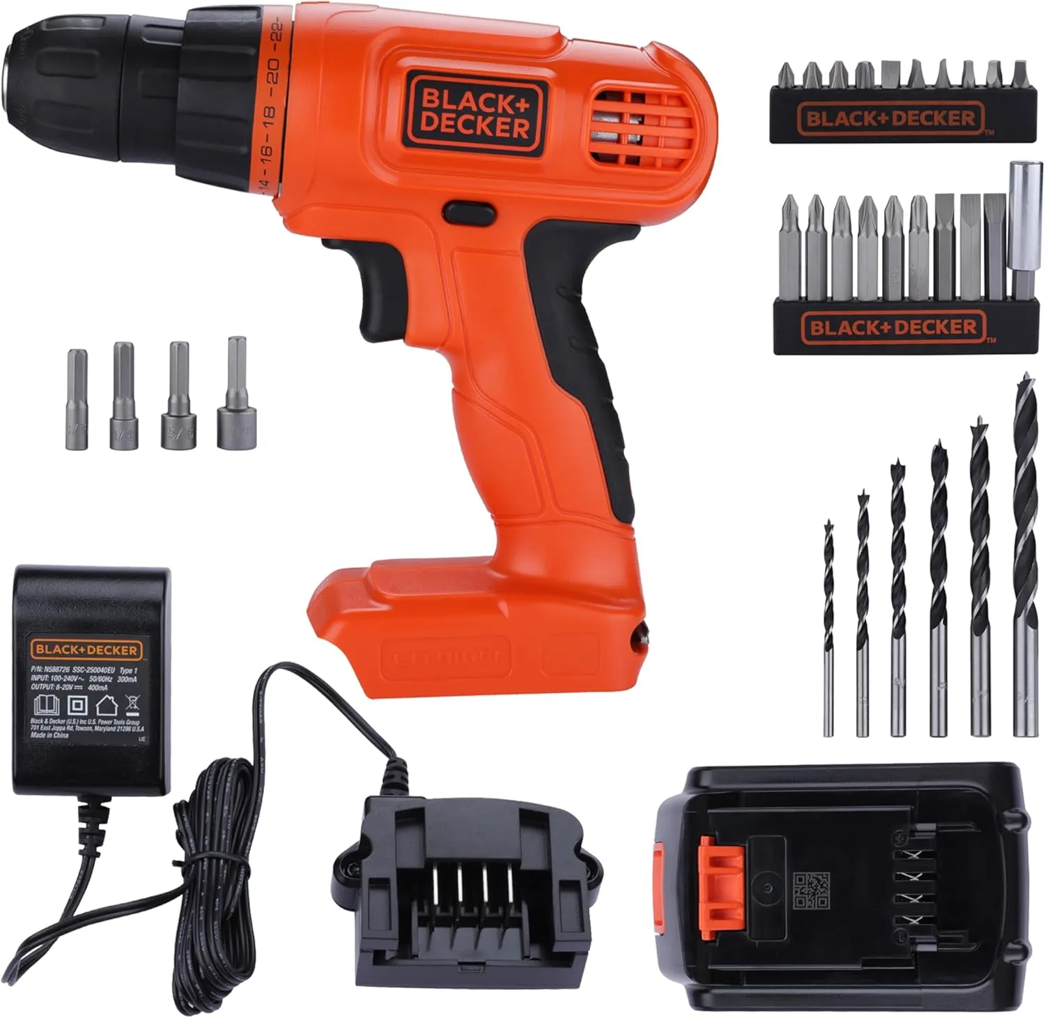 BLACK DECKER 20V MAX POWERECONNECT Cordless Drill/Driver   30 Piece Bits and Drivers Kit (LD120VA)
