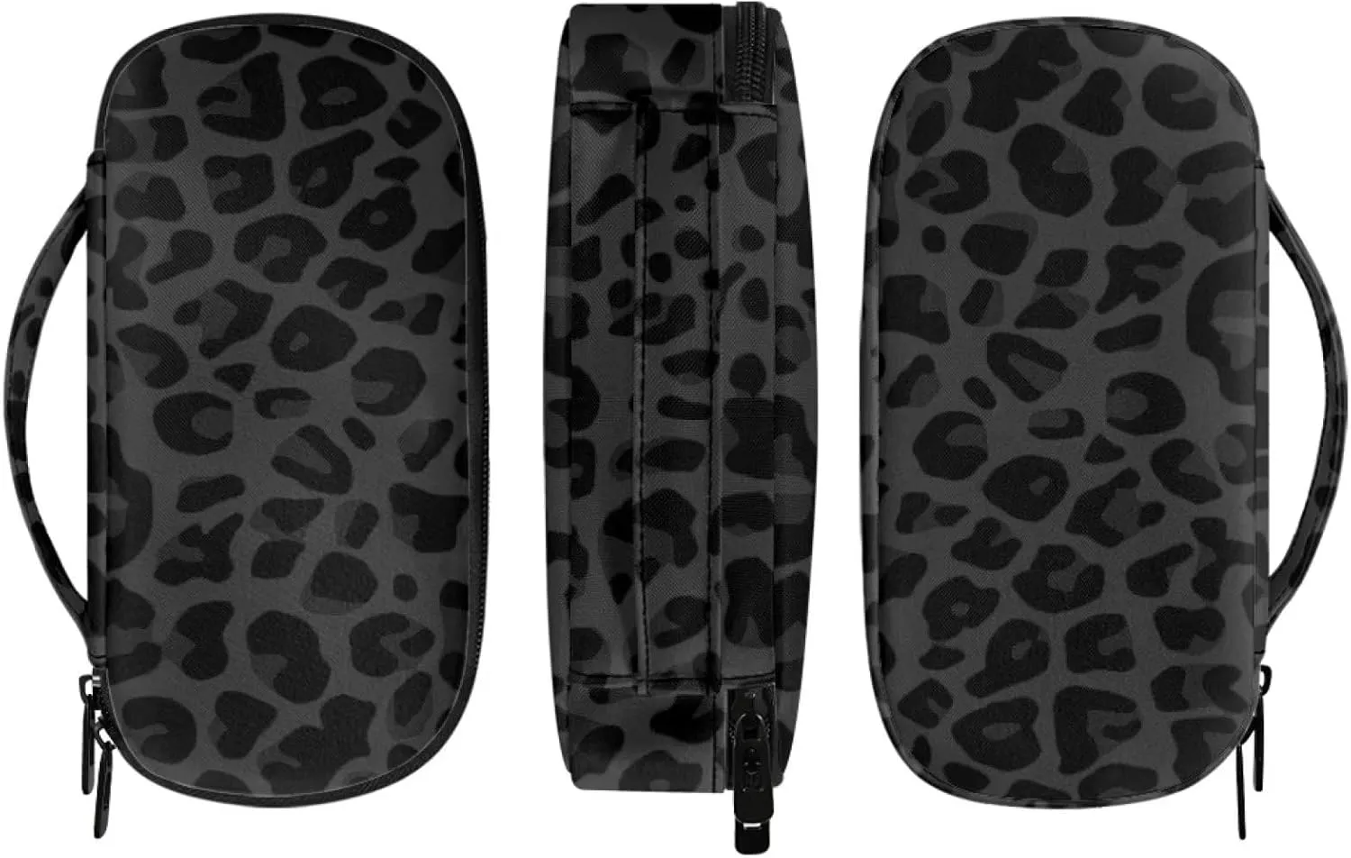 Black Leopard Diabetic Supplies and Insulin Travel Storage Case for Glucose Meter Insulin Storage Bag Holds Insulin Pens Blood Sugar Test Strips