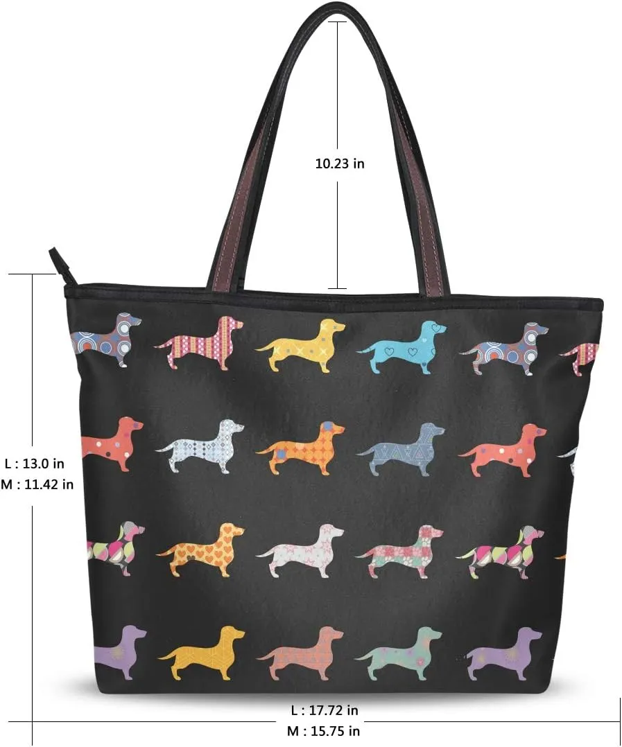 Black Sunflower Summer Large Tote Bags Women Summer Handbags with Zipper Shopper Bag for Mother Day Christmas Gifts for Mom