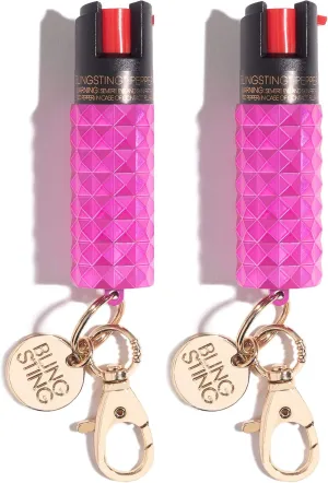 BLINGSTING Pepper Spray Maximum OC Strength Self Defense Spray for Women, 12 ft Spray Range & UV Dye