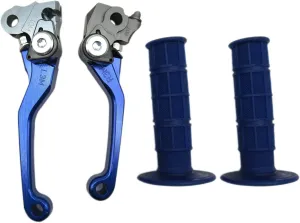 BLUE ELF Blue CNC Motorcross Dirt Bike Pivot Brake Clutch Levers Set Fit for 1980 Bultaco Frontera 250 w/ 7/8" 22mm Rubber Hand Grips