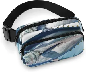Bluefin Tuna Thunnus Printed Fanny Pack Fanny Packs for Women Men,Crossbody Bag Large Chest Bag with Adjustable Strap for Outdoors Workout Traveling Casual Running