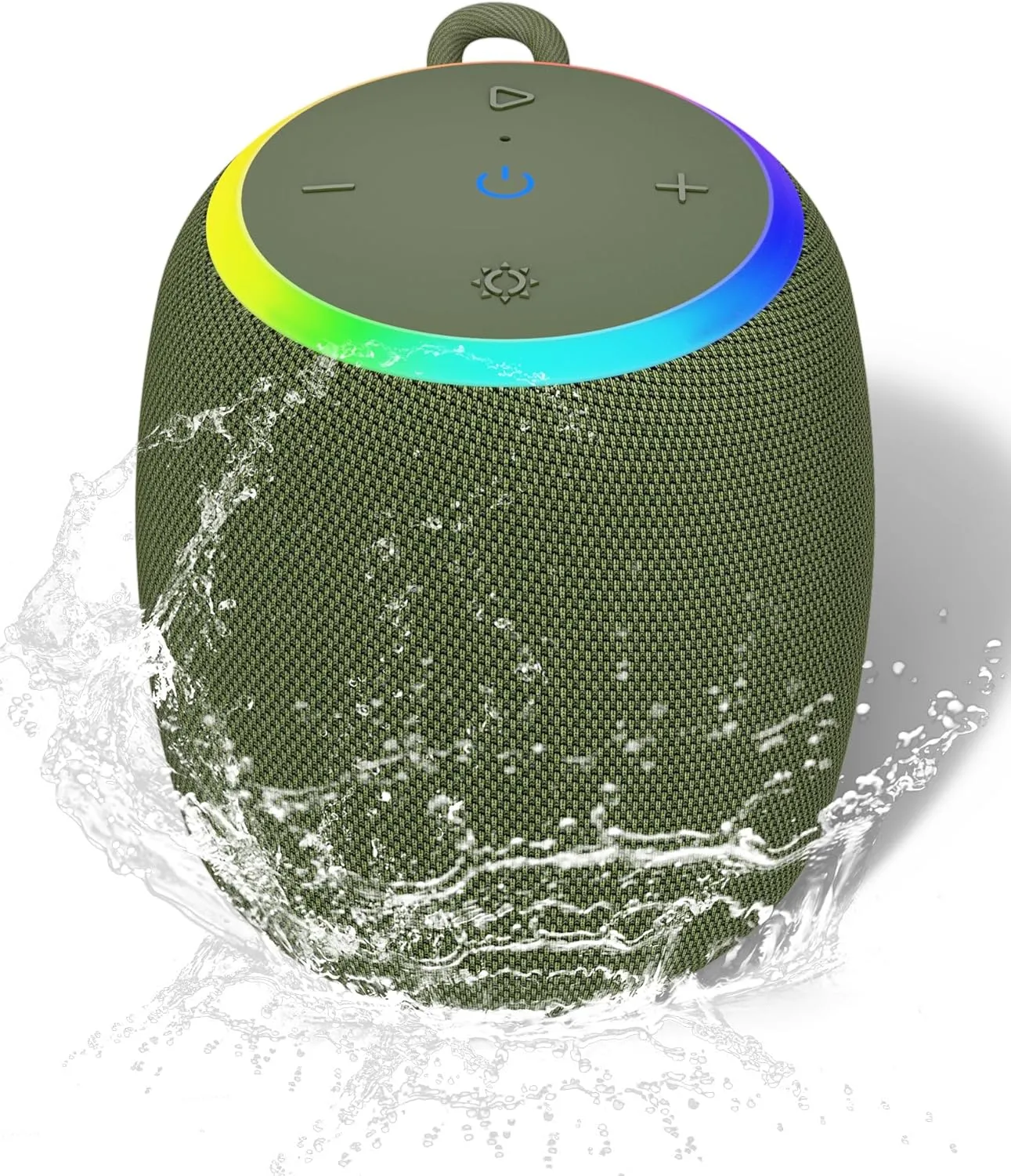 Bluetooth Speaker, Portable Wireless with 15W Stereo Sound, IPX6 Waterproof, Blue Tooth 5.3, LED Light, TWS Pairing, 12H Playtime Shower Speakers for Home Outdoor Party Beach(Green)