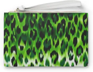 Bold Green Leopard Print Clutch Bag, Stylish Purse, Ideal for Night Out, Party Accessory, Trendy Gift for Fashion Lovers