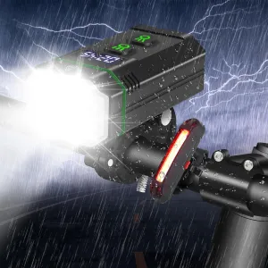 BORUIT Bike Light Rechargeable, Super Bright LED Bicycle Lights for Night Riding, IPX6 Waterproof Front Bike Light, Compact Bike Headlight Suitable for All Road、Mountain and Commuting