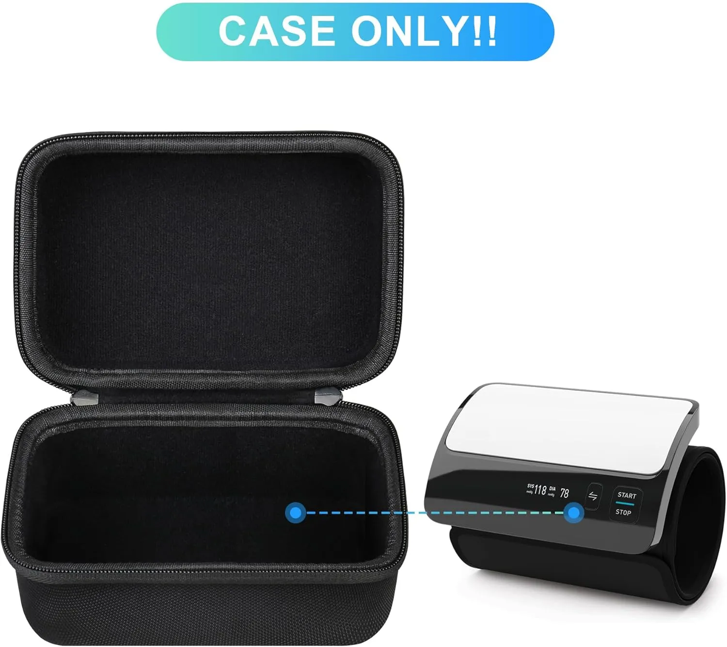 BOVKE Carrying Case for OMRON Evolv Bluetooth Wireless Upper Arm Blood Pressure Monitor, BP7000 One-Piece Design Portable OMRON BP Monitor Storage Bag, Black