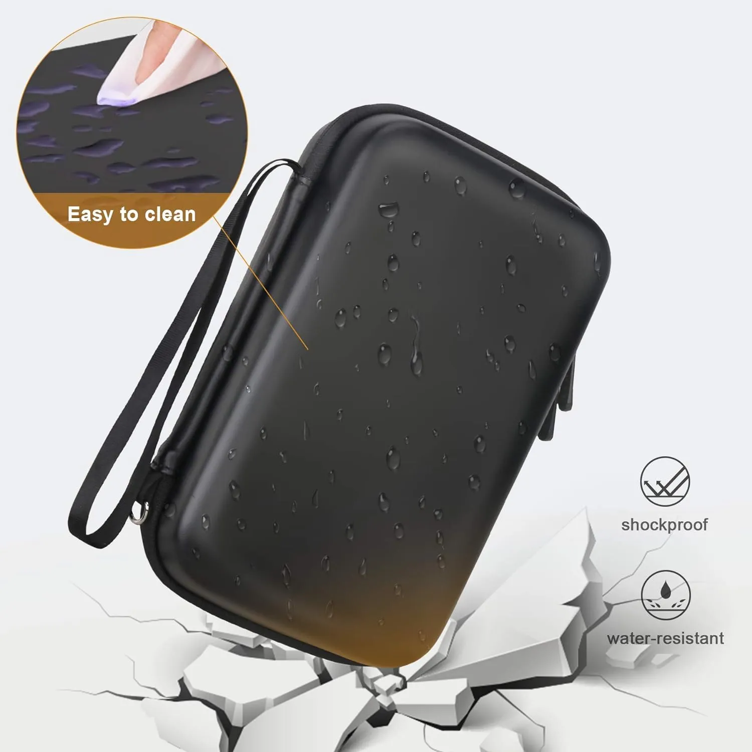 BOVKE Diabetic Supplies Travel Case for Diabetic Testing Kit, Glucose Meter Storage Case for Insulin Pens, Glucose Meters, Test Strips, Medication, Lancets, Syringe, Pen Needles and More, Black