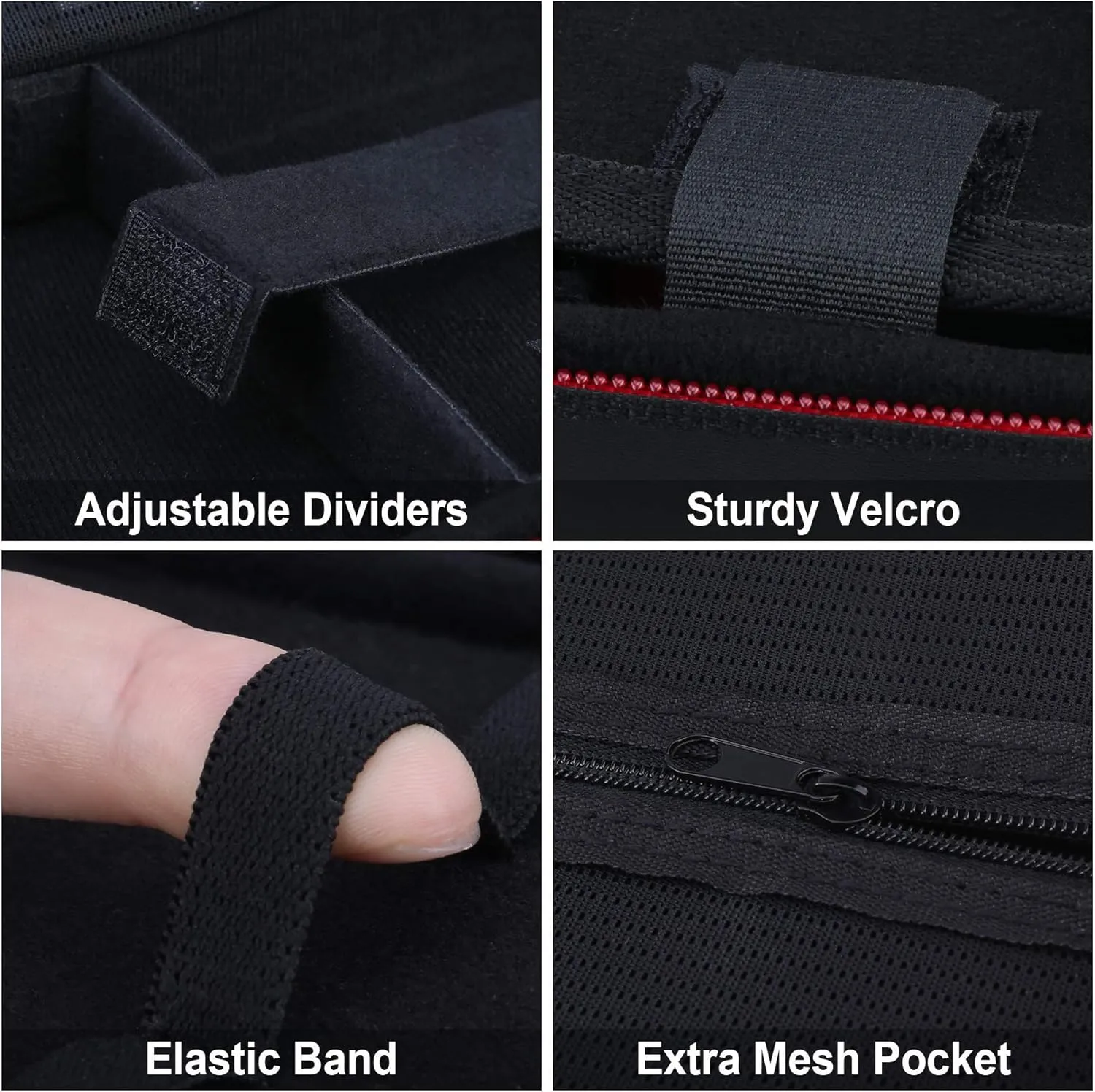 BOVKE Diabetic Supplies Travel Case for Diabetic Testing Kit, Glucose Meter Storage Case for Insulin Pens, Glucose Meters, Test Strips, Medication, Lancets, Syringe, Pen Needles and More, Black