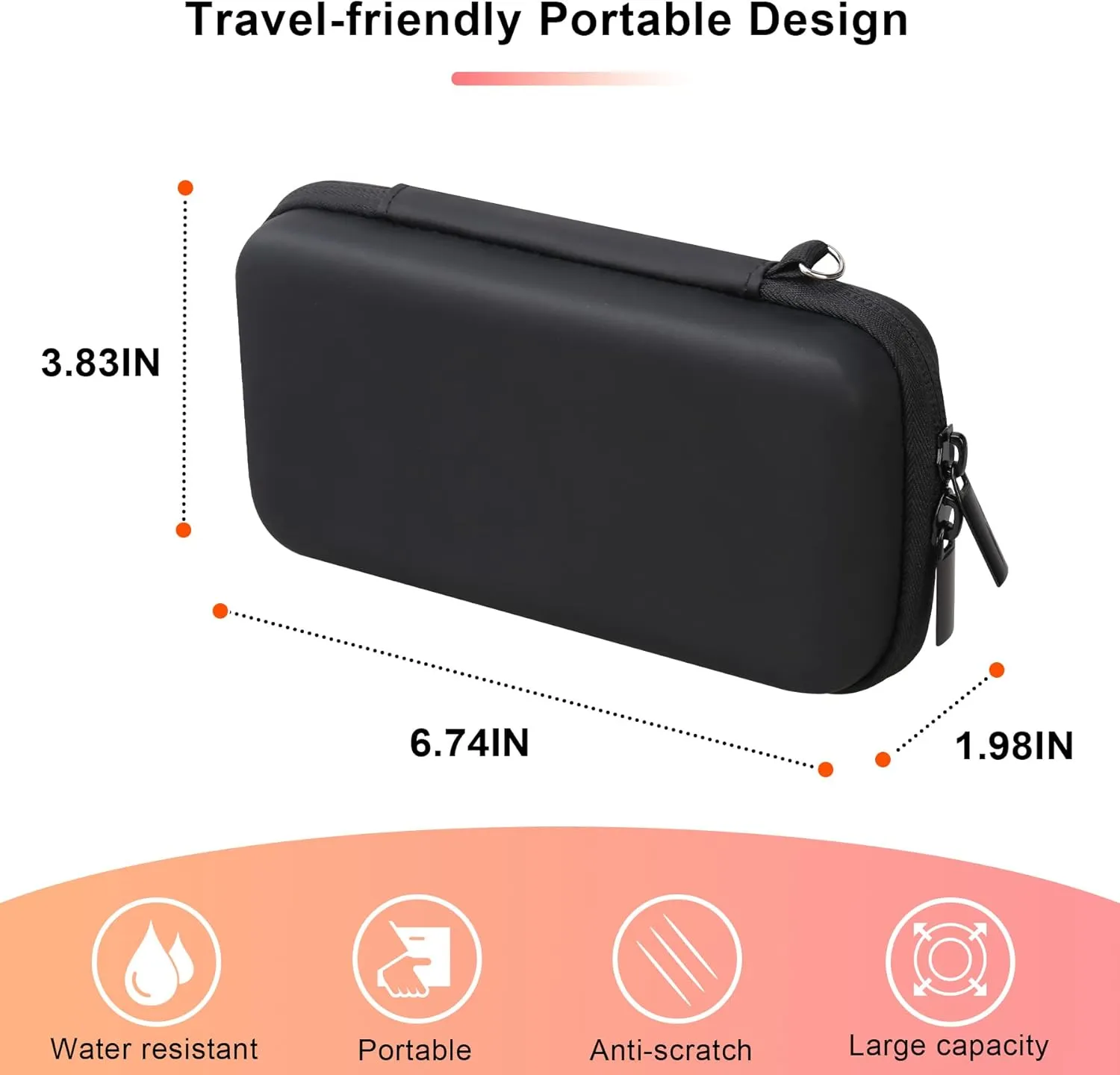 BOVKE Diabetic Supplies Travel Case, Storage Carrying Bag for Diabetes Testing Kit, Blood Glucose Monitor Meters, Test Strips, Medication, Lancets, Needles, Syringes and Other Diabetic Supplies, Black