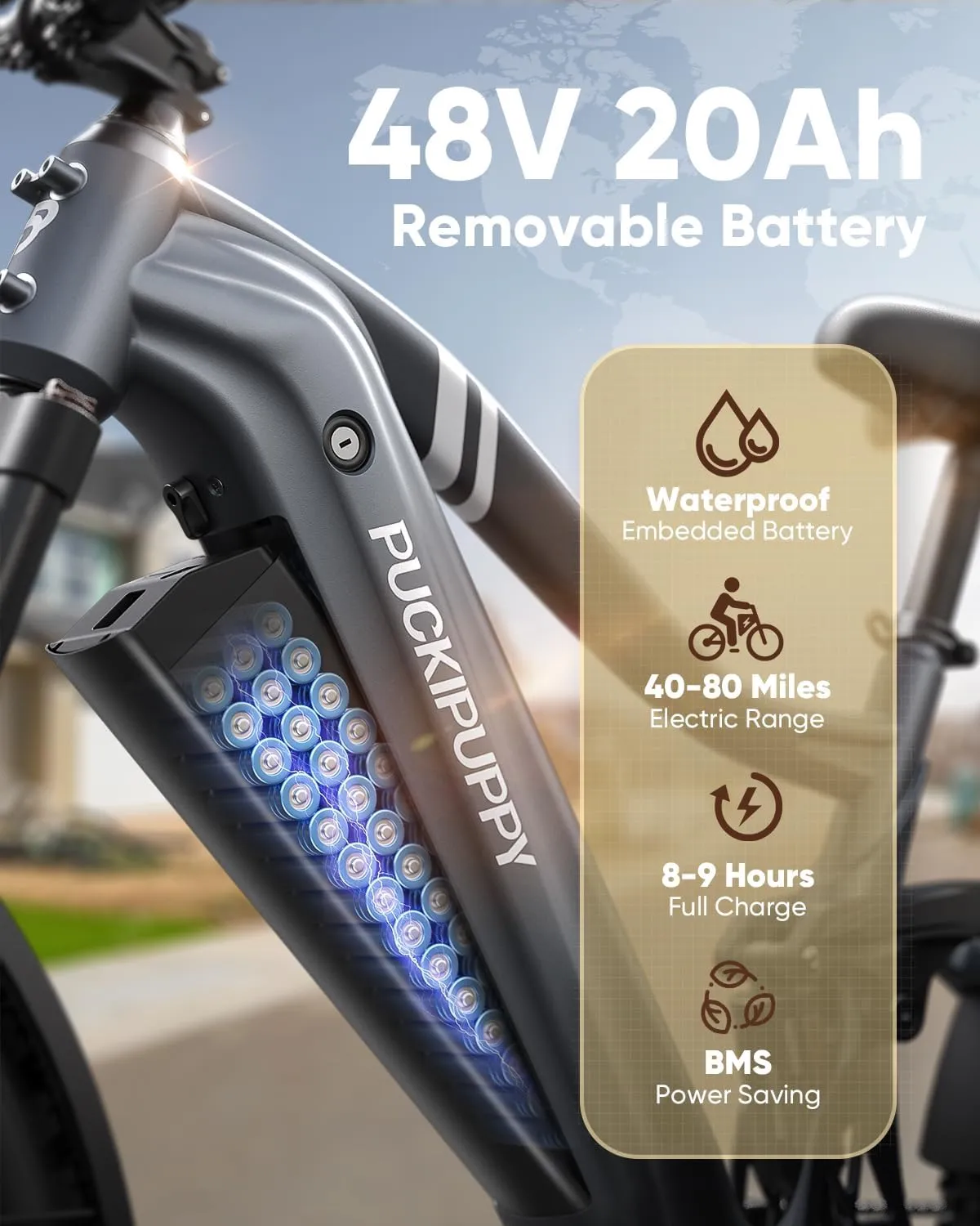 Boxer Electric Bike for Adults 960W, 48V 20AH Battery Ebike, Full Suspension 26" Fat Tire E Bike, 28MPH 80Miles Range Mountain Electric Bicycle, 7 Speed Hydraulic Disc Brakes