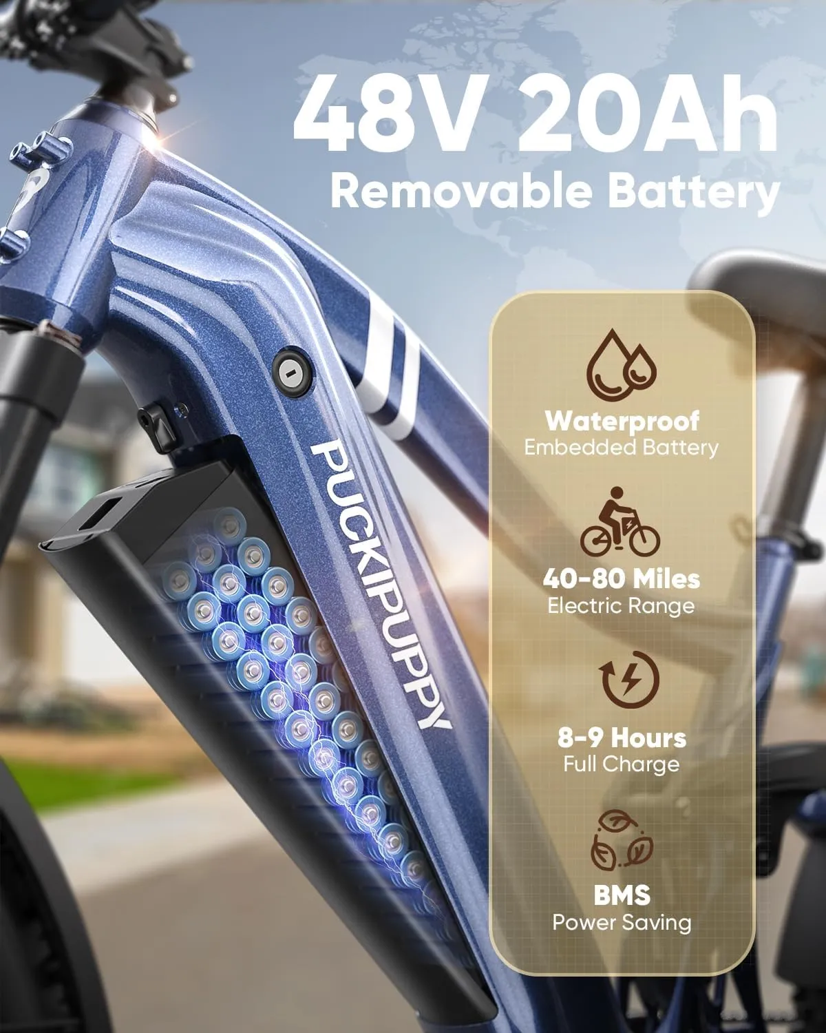 Boxer Electric Bike for Adults 960W, 48V 20AH Battery Ebike, Full Suspension 26" Fat Tire E Bike, 28MPH 80Miles Range Mountain Electric Bicycle, 7 Speed Hydraulic Disc Brakes