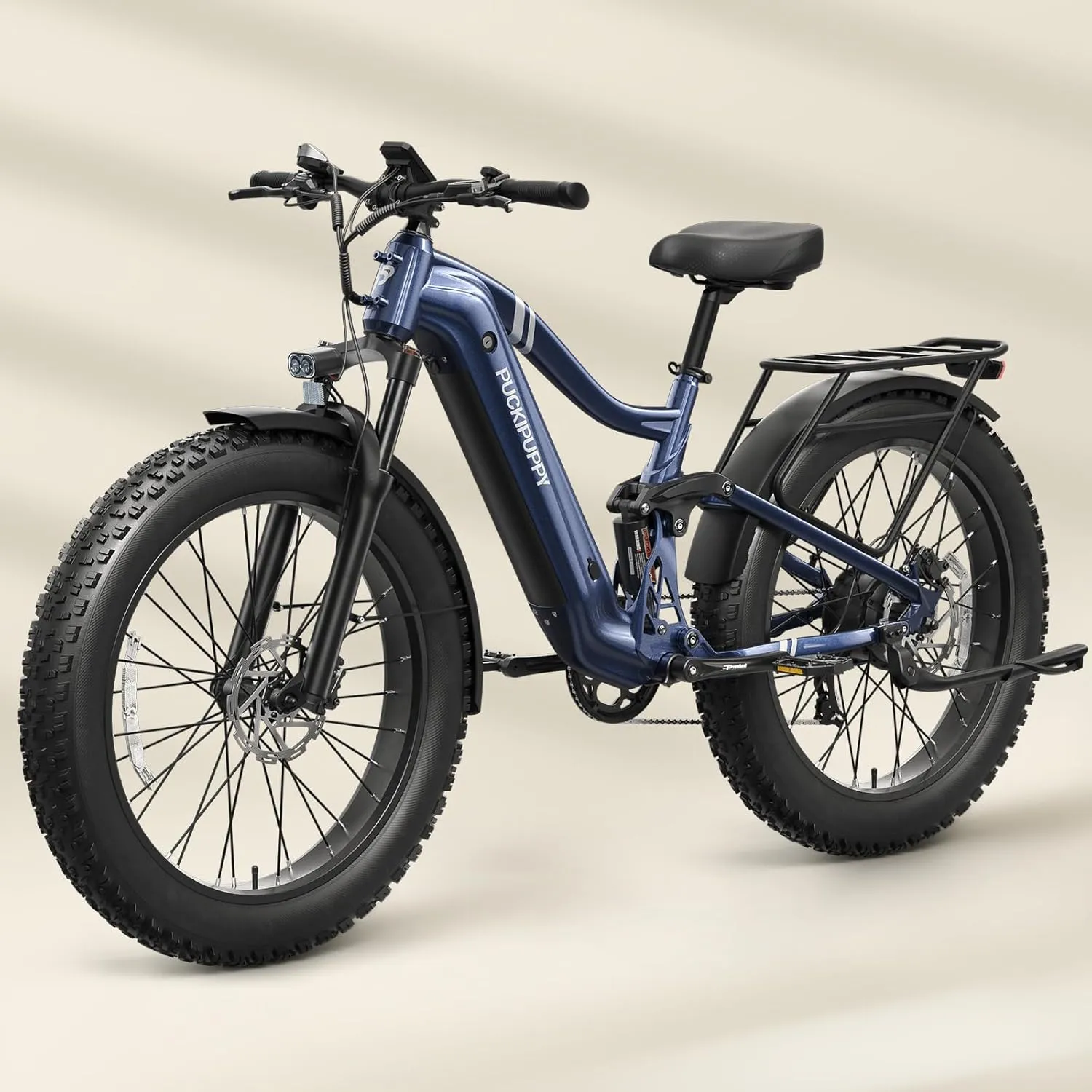 Boxer Electric Bike for Adults 960W, 48V 20AH Battery Ebike, Full Suspension 26" Fat Tire E Bike, 28MPH 80Miles Range Mountain Electric Bicycle, 7 Speed Hydraulic Disc Brakes