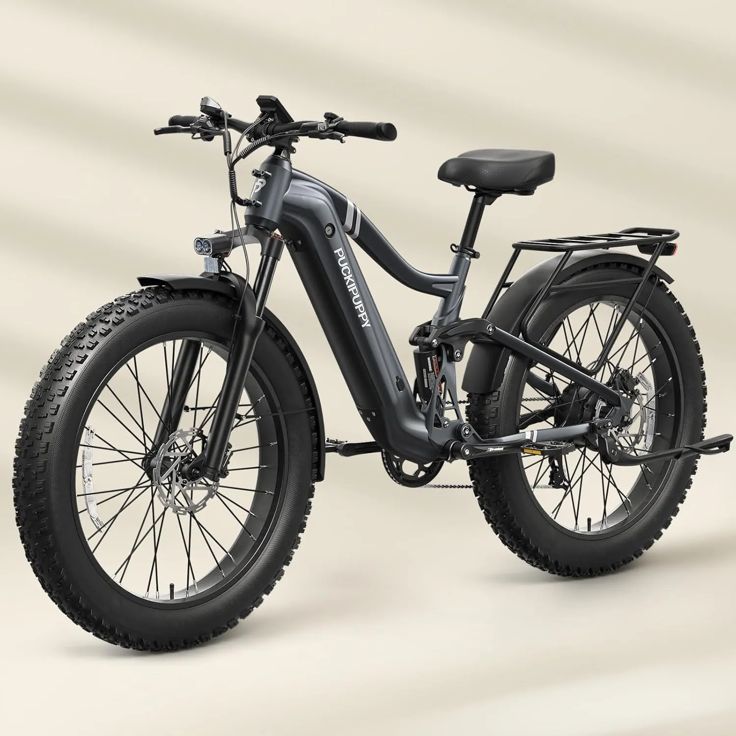 Boxer Electric Bike for Adults 960W, 48V 20AH Battery Ebike, Full Suspension 26" Fat Tire E Bike, 28MPH 80Miles Range Mountain Electric Bicycle, 7 Speed Hydraulic Disc Brakes