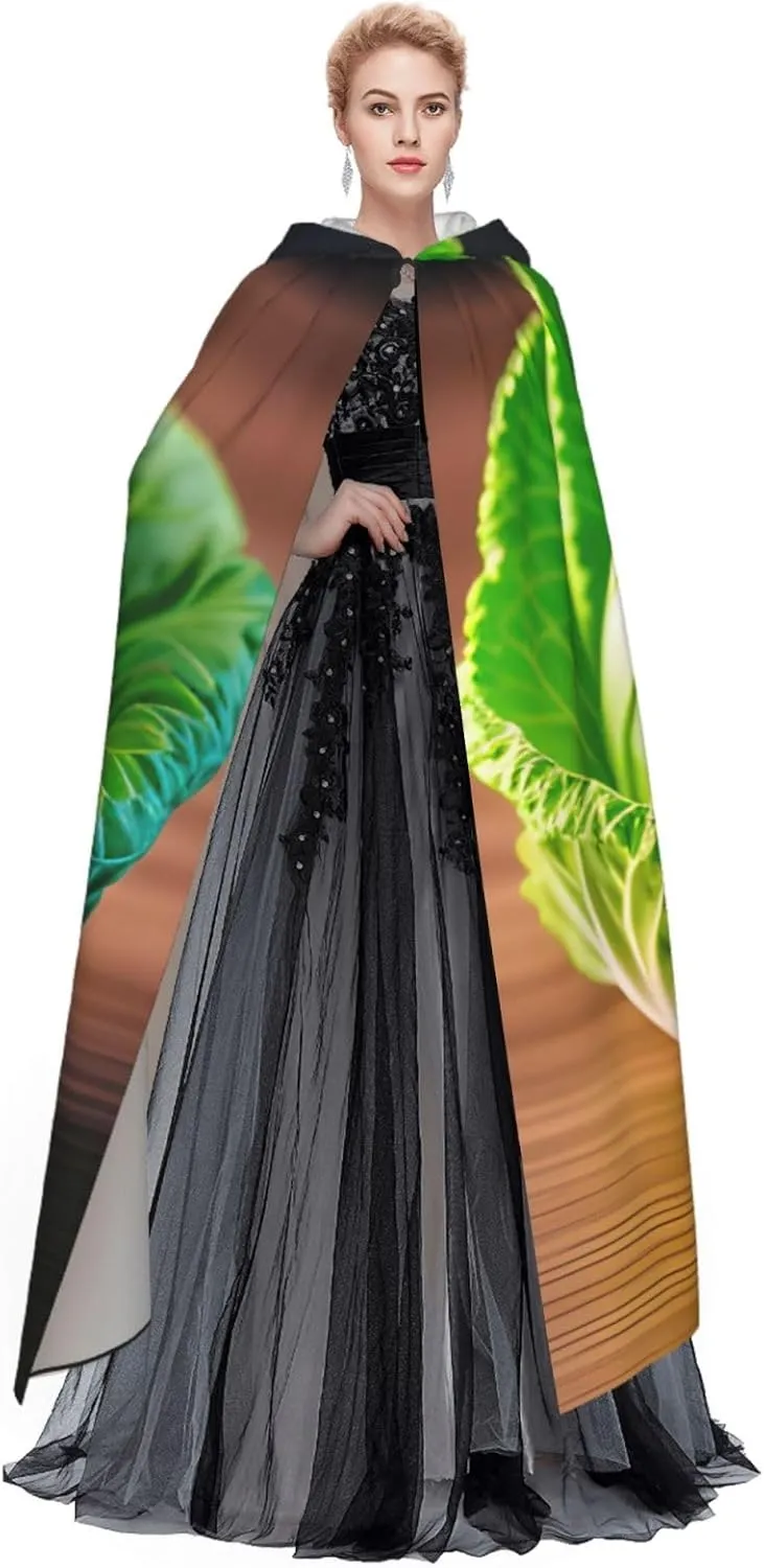 Bright Cabbage Unisex Adult Halloween Cloak With Hood Long Witch Costume Cosplay Capes Magician Cloak