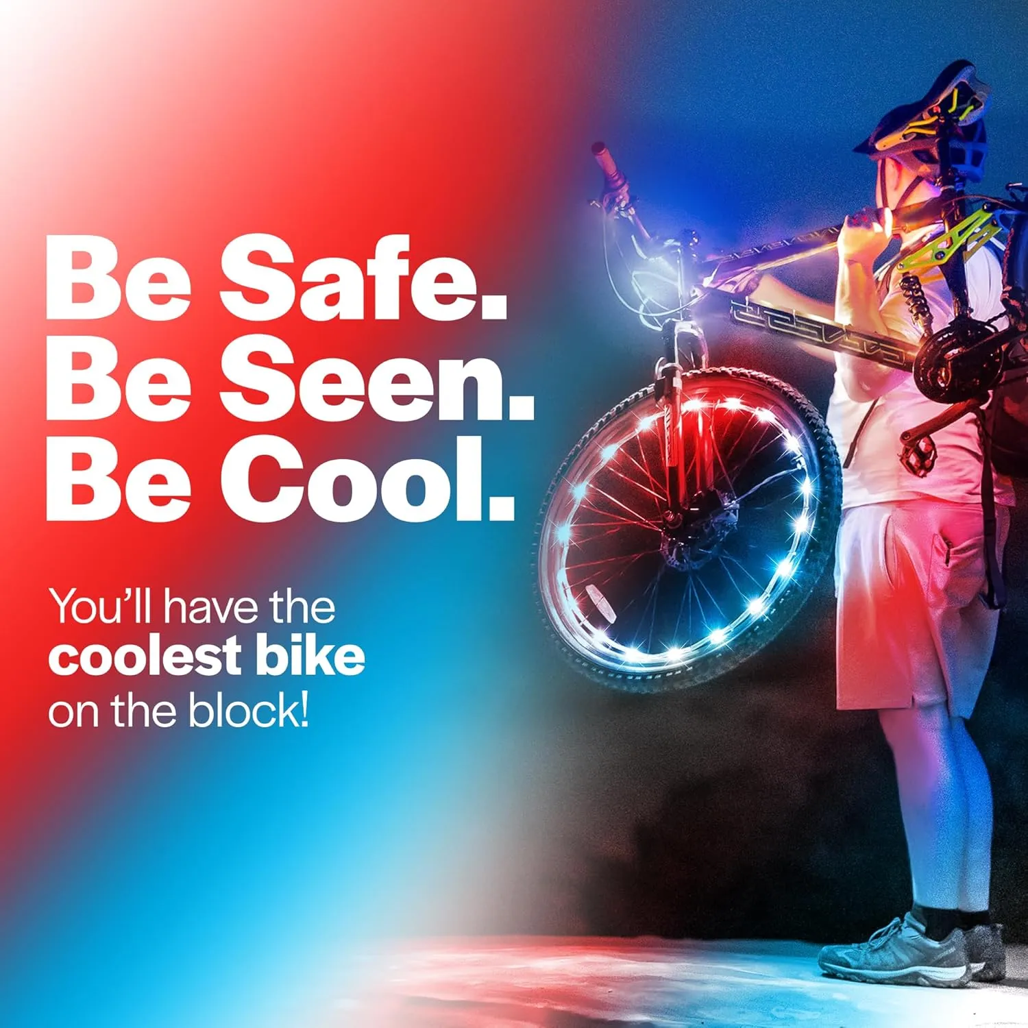 Brightz WheelBrightz LED Bike Wheel Lights - 2025 Edition with Superior Straps & LED-Weatherproof Shield! 14 Colors - Unmatched Durability, Visibility & 48  Hours of Dazzling Illumination