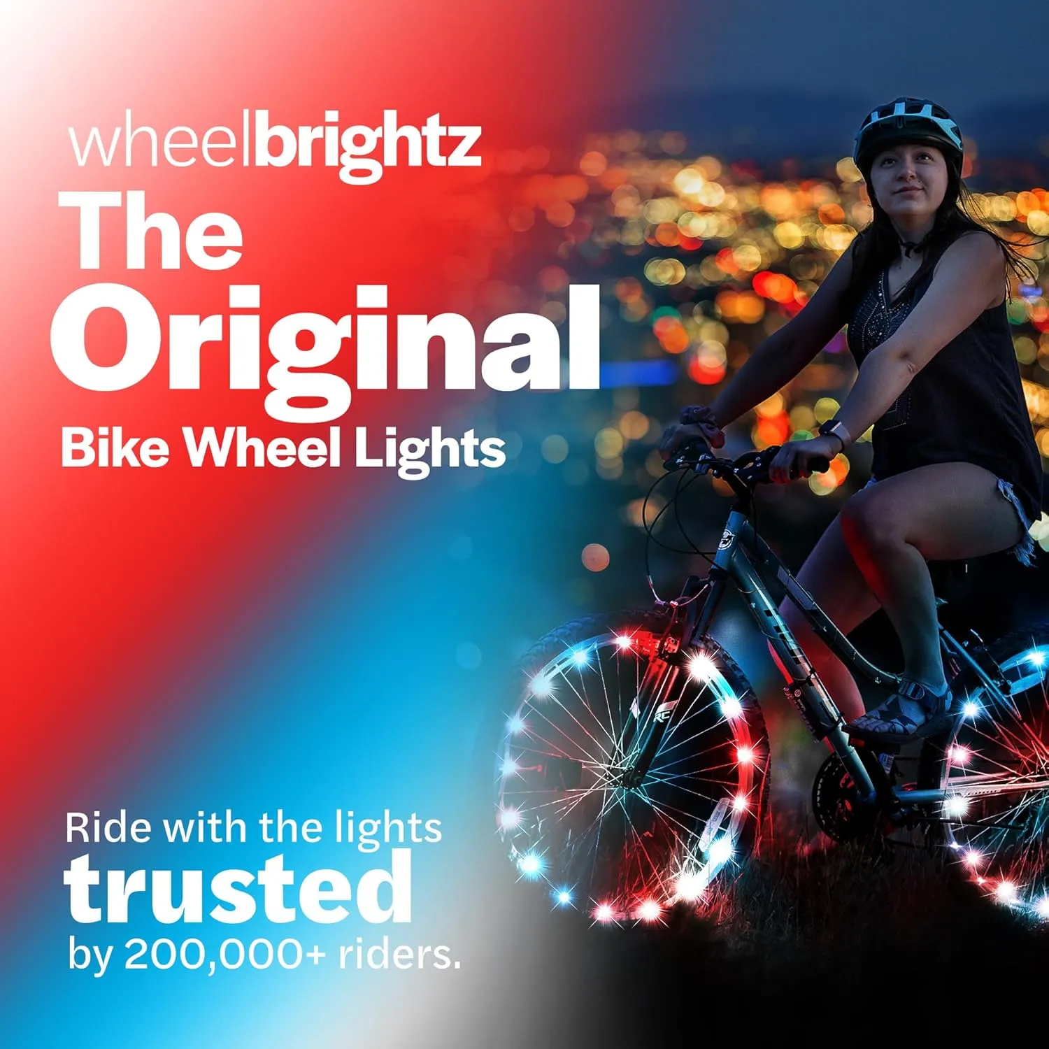 Brightz WheelBrightz LED Bike Wheel Lights - 2025 Edition with Superior Straps & LED-Weatherproof Shield! 14 Colors - Unmatched Durability, Visibility & 48  Hours of Dazzling Illumination