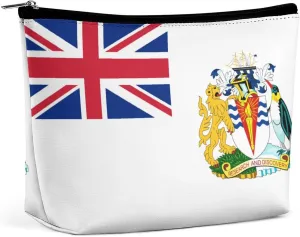 British Antarctic Territory Flag Travel Friendly Makeup Bag Compact Waterproof Cosmetic Pouch Organizer for Women