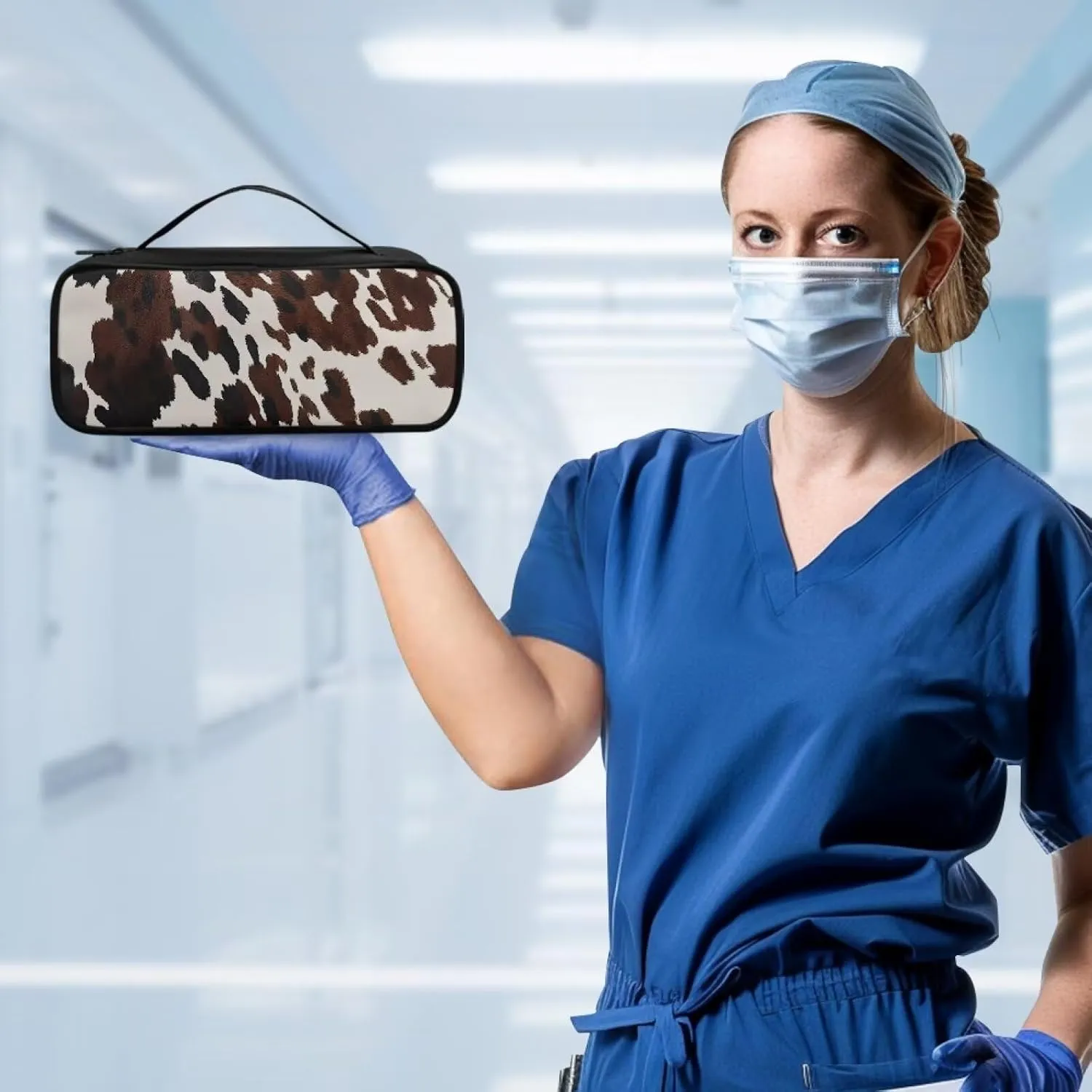 Brown Cowhide Stethoscope Case for Classic III,Stethoscope Bag for Lightweight II S.E,Cardiology IV,Extra Room for Doctor & Nurse Accessorie Portable