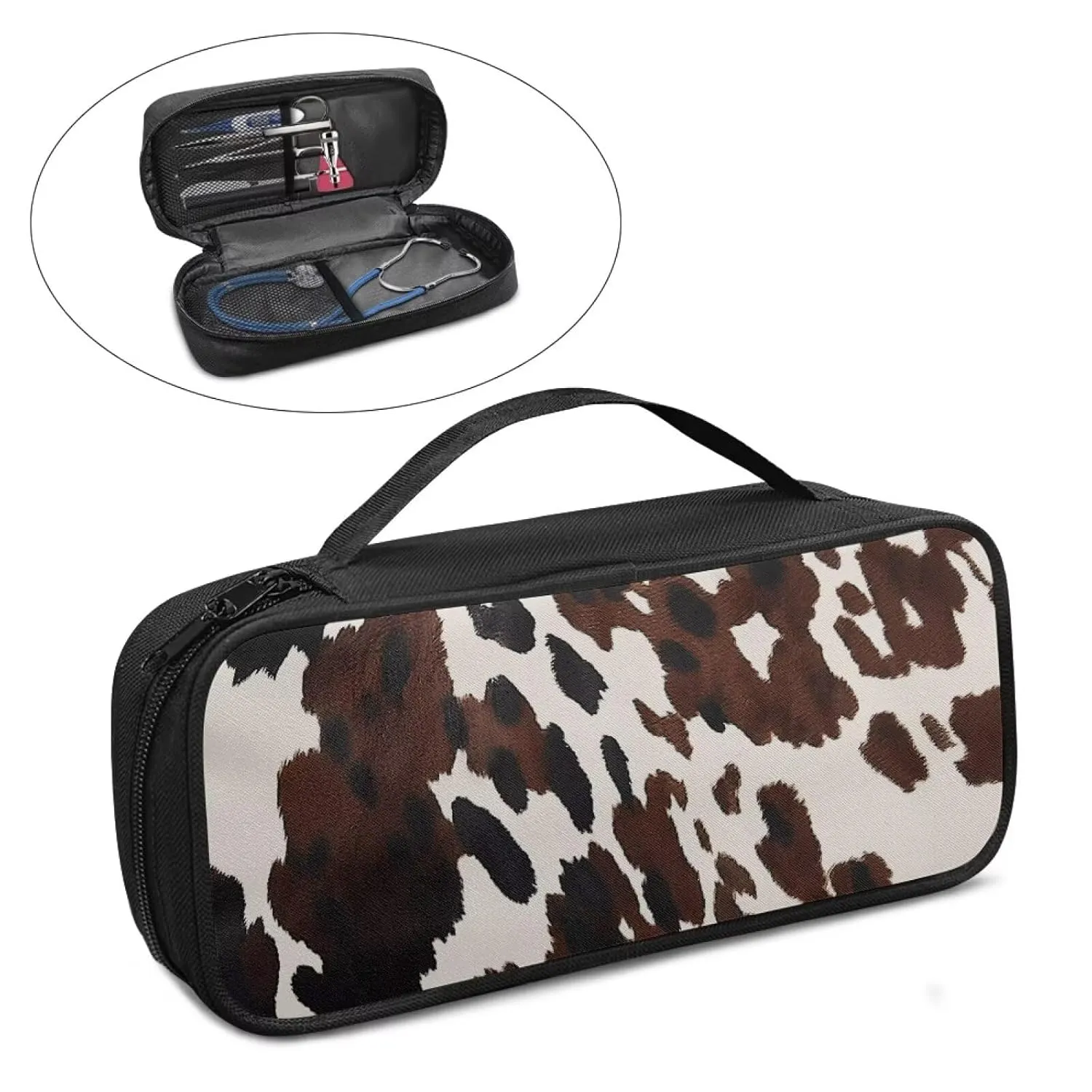 Brown Cowhide Stethoscope Case for Classic III,Stethoscope Bag for Lightweight II S.E,Cardiology IV,Extra Room for Doctor & Nurse Accessorie Portable