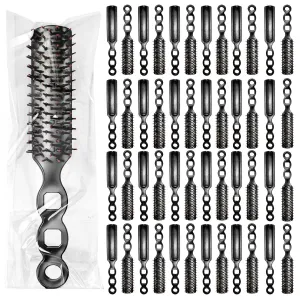 Bulk Hair Brushes 100 PCS Individually Wrapped Hair Brush Bulk, Disposable Hair Brushes Homeless Supplies Bulk Suitable for Charity Donation,Hotel,Shelter,Home(Black)