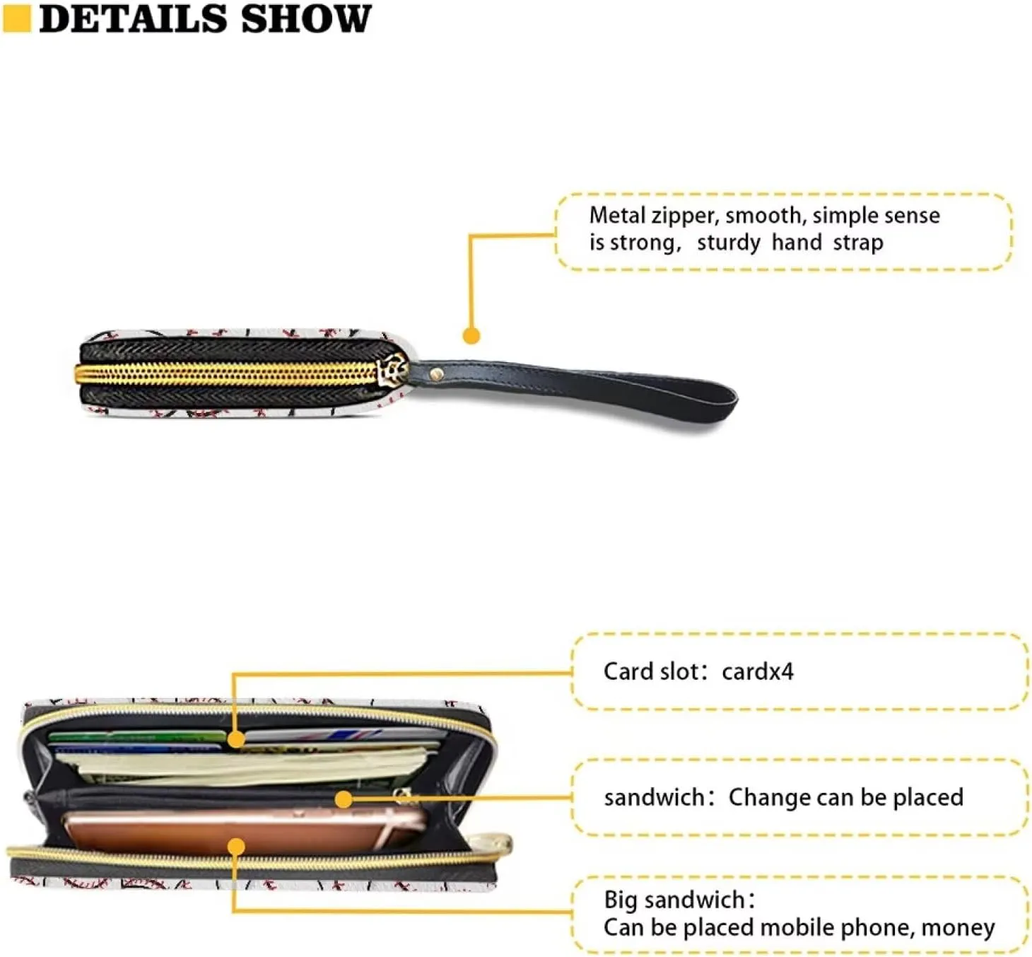 Bulopur Baseball Wristlet Wallet for Women Teen Girls Blocking Credit Card Holder with Wristlet PU Leather Phone Wallet Clutch Large Capacity Ladies Travel Purse