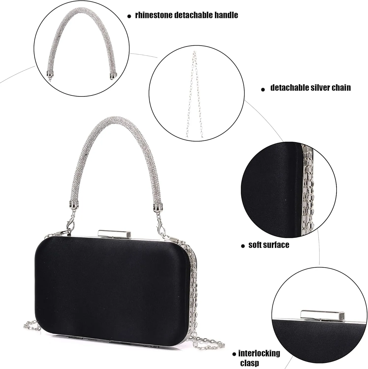 Buric Evening Bag Small Party Clutch Bag Wedding Cocktail Purse for Women Elegant Formal Handbags With Chain Bride Prom