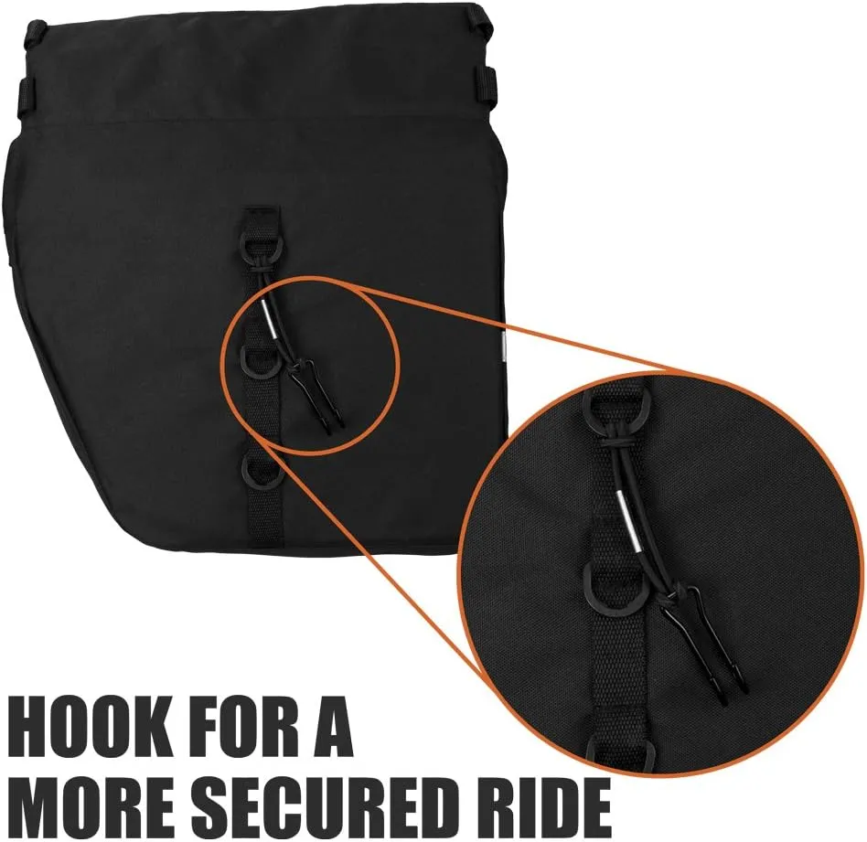 BV Bike Panniers 26L With Adjustable Hooks, Commuter Panniers For Bicycles With Carrying Handle, Bag With 3M Reflective Trim For More Visibility, Fit Most Rack