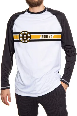 Calhoun Mens Officially Licensed NHL Striped Long Sleeve Rashguard