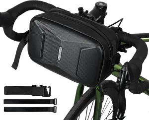 CamGo Waterproof Handlebar Bag for Bike - Cycling Front Storage Basket Bags Multifunctional Small Shoulder Pack for Men & Women (Black&Black)