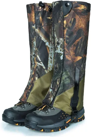 Camouflage Leg Gaiters, Waterproof and Snake-Proof Hiking Boots, Suitable for Hiking and Desert Jungle Camping Snow Boots Leggings (Color : A, Size : One Size)