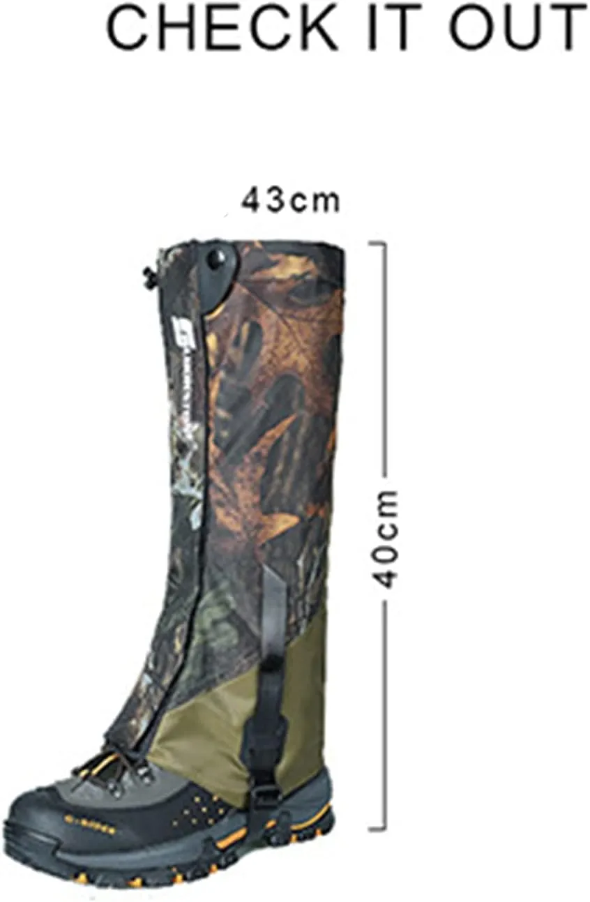Camouflage Leg Gaiters, Waterproof and Snake-Proof Hiking Boots, Suitable for Hiking and Desert Jungle Camping Snow Boots Leggings (Color : A, Size : One Size)