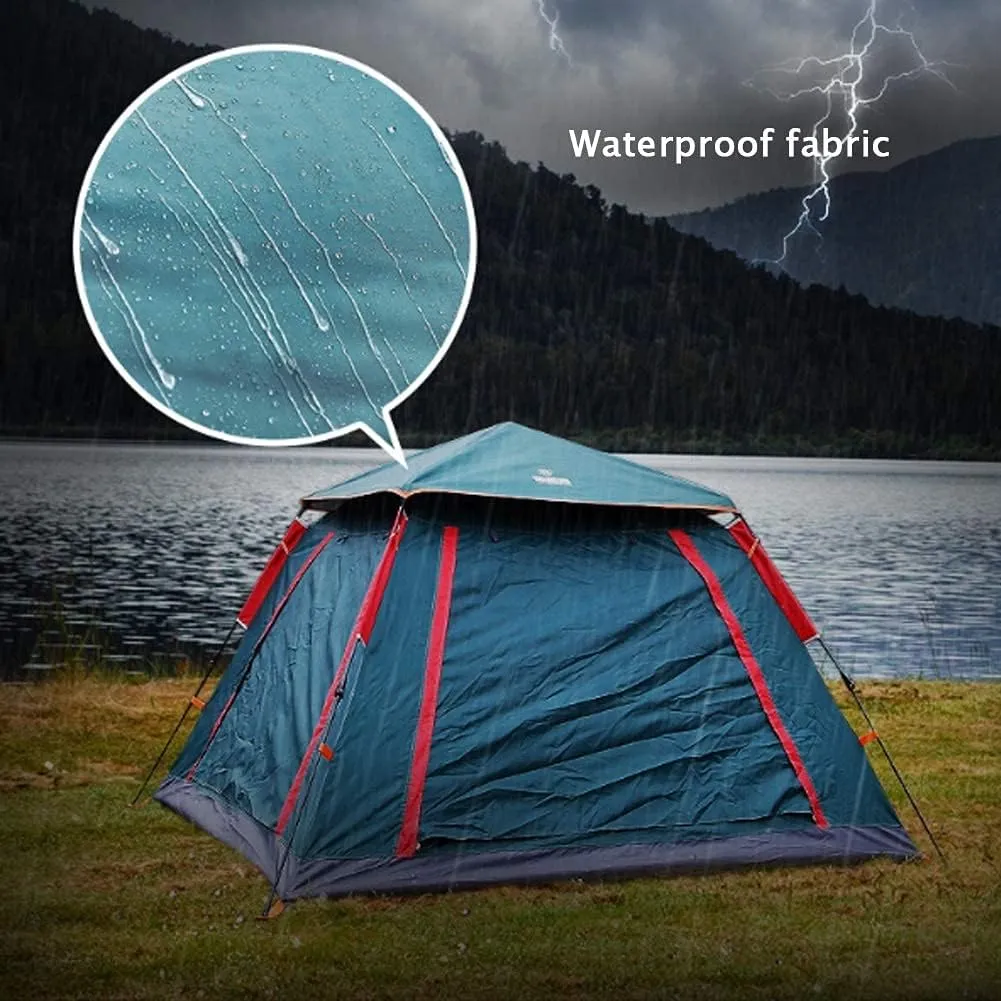 Camping Tent Rainproof Multifunction Folding Automatic Outdoor Thick Family Tents 3-4 Person (3/4 Person M?rkgr?n)