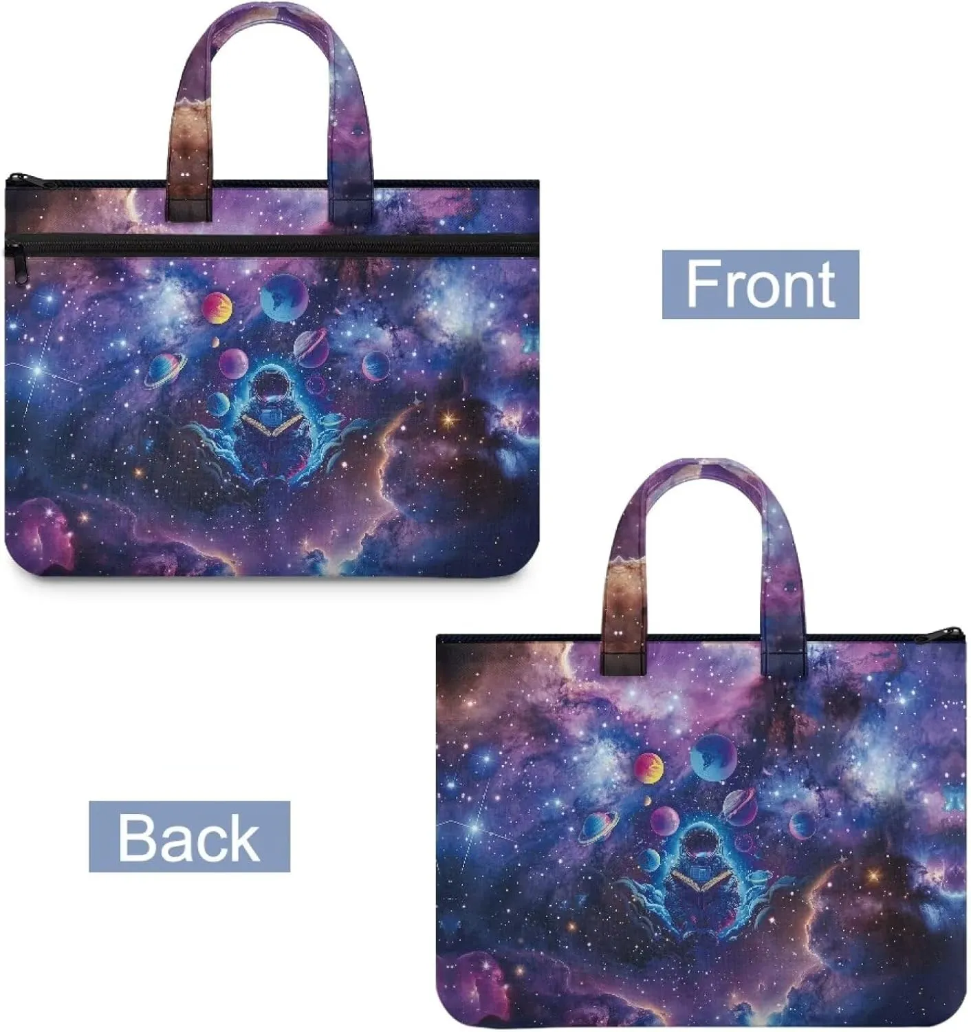 Canvas Document Bag Document Pouch with Zipper Large Double Pockets File Bag with Handle Portable Briefcase Canvas Tote Bag