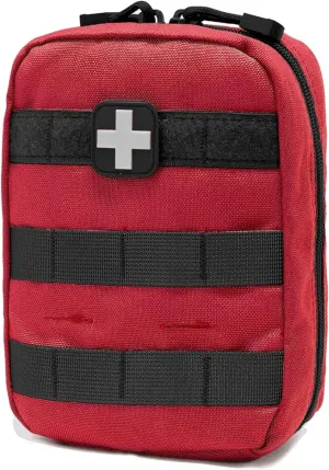 Carlebben EMT Pouch MOLLE Ifak Pouch Tactical MOLLE Medical First Aid Kit Utility Pouch (with Medical Supplies Red)