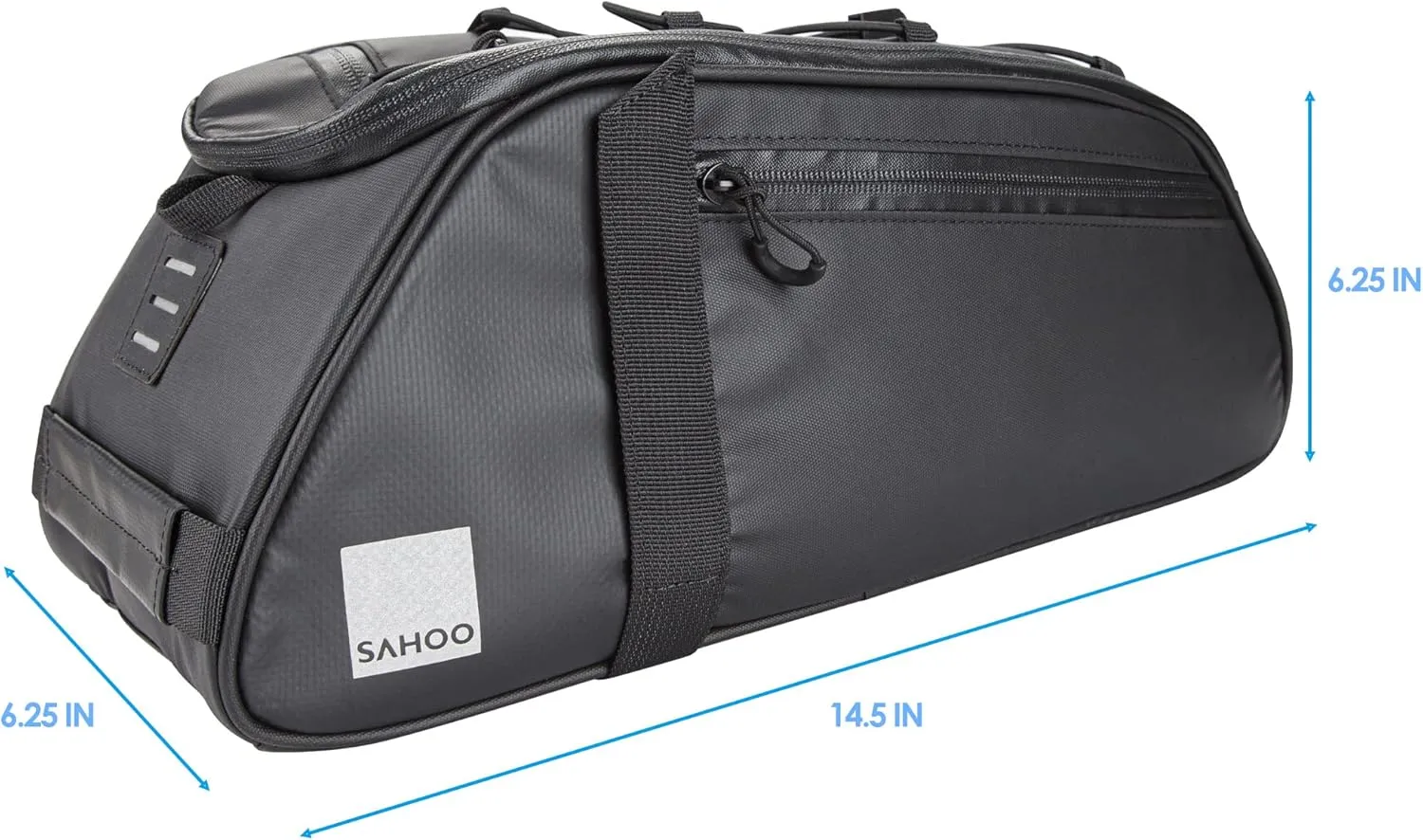 CARTMAN Bike Reflective Rear Rack Bag, Water Resistant Bicycle Saddle Panniers, 8L Capacity Trunk Storage Bag Cycling Back Seat Cargo Carrier Pouch with Shoulder Strap Trave