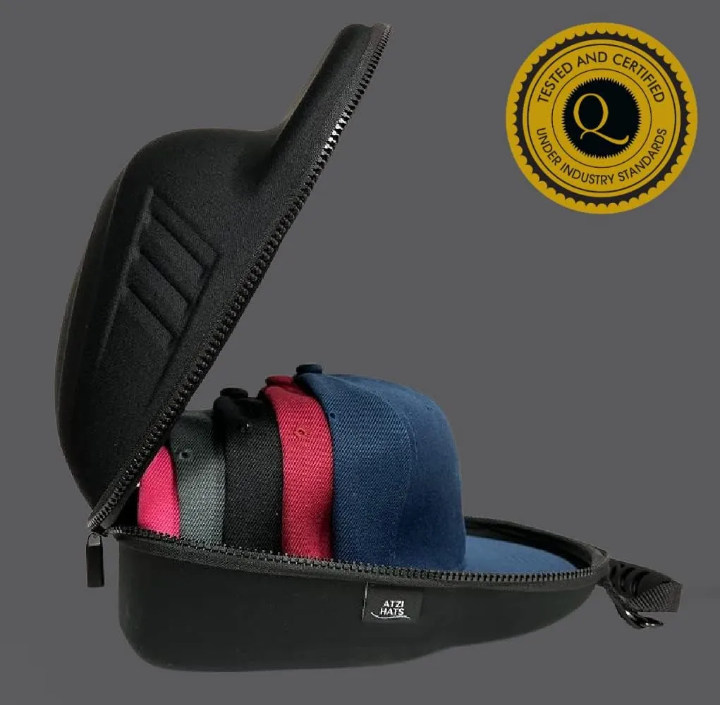 Case for Baseball Caps Hard Travel Hat Case Cap Carrier Hats Storage Box Shoulder Strap Carabiner Fits 6 Hats