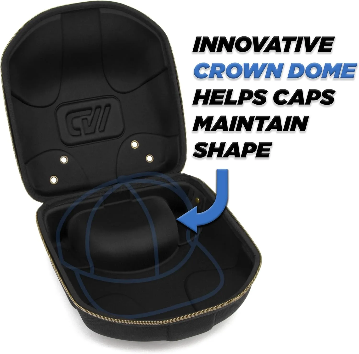 CASEMATIX Hat Travel Case for Baseball Caps with Crush-Resistant Hard Shell Outer