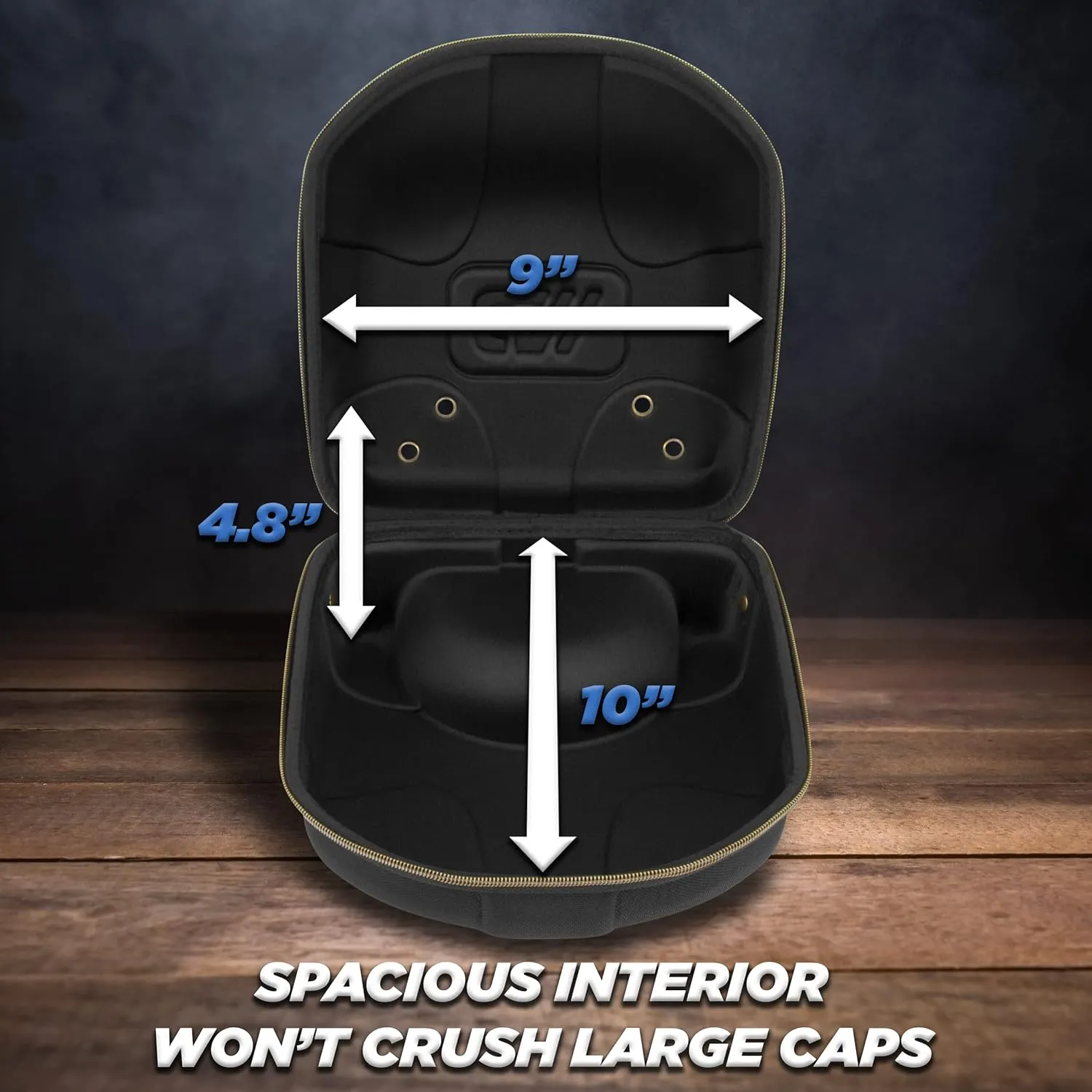 CASEMATIX Hat Travel Case for Baseball Caps with Crush-Resistant Hard Shell Outer