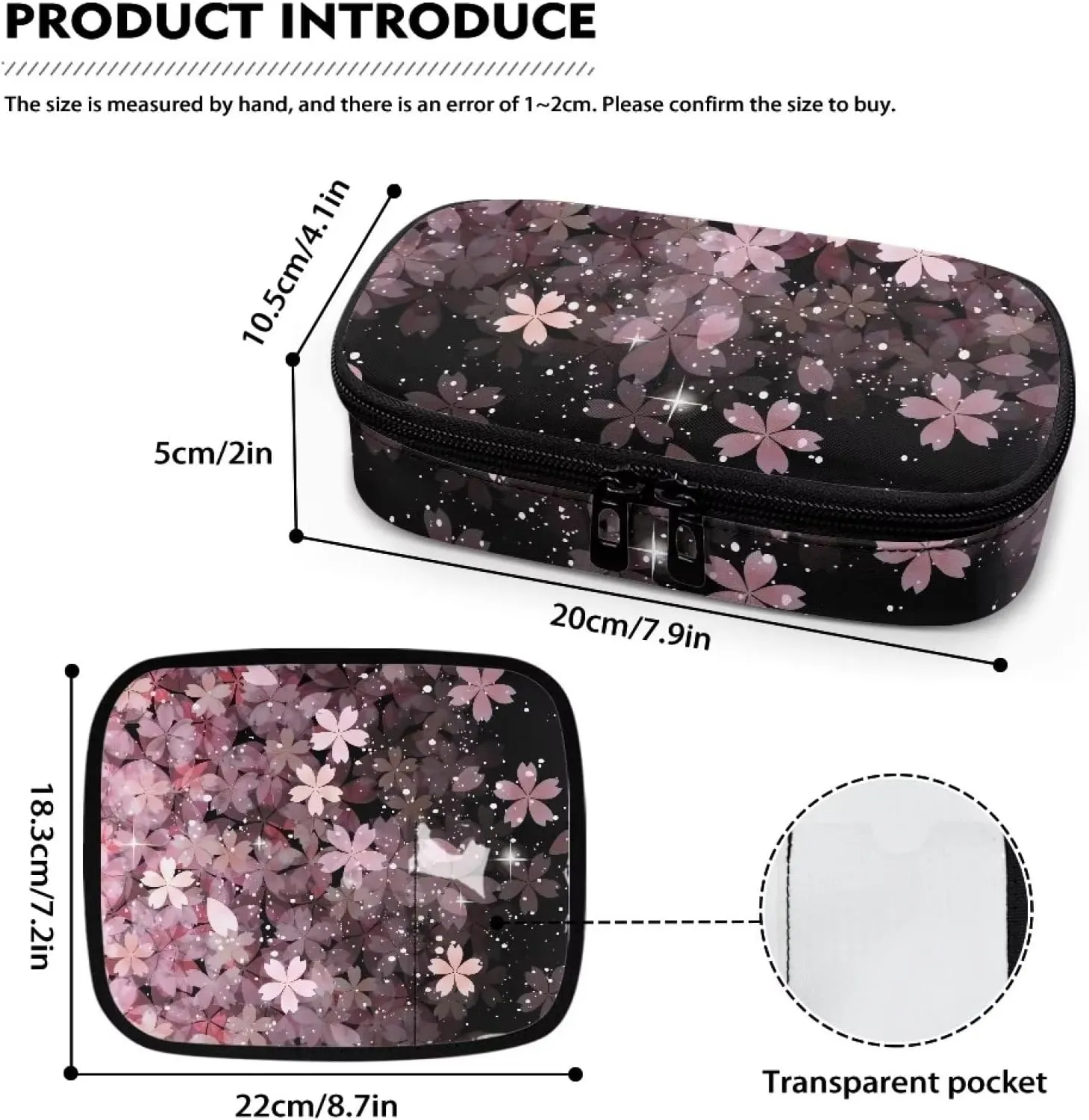 Cheery Blossom Diabetic Supplies Travel Case for Diabetes Testing Kit Blood Glucose Monitor Kit with Meter Insulin Cooler Travel Organizer for Daily Use, Pink