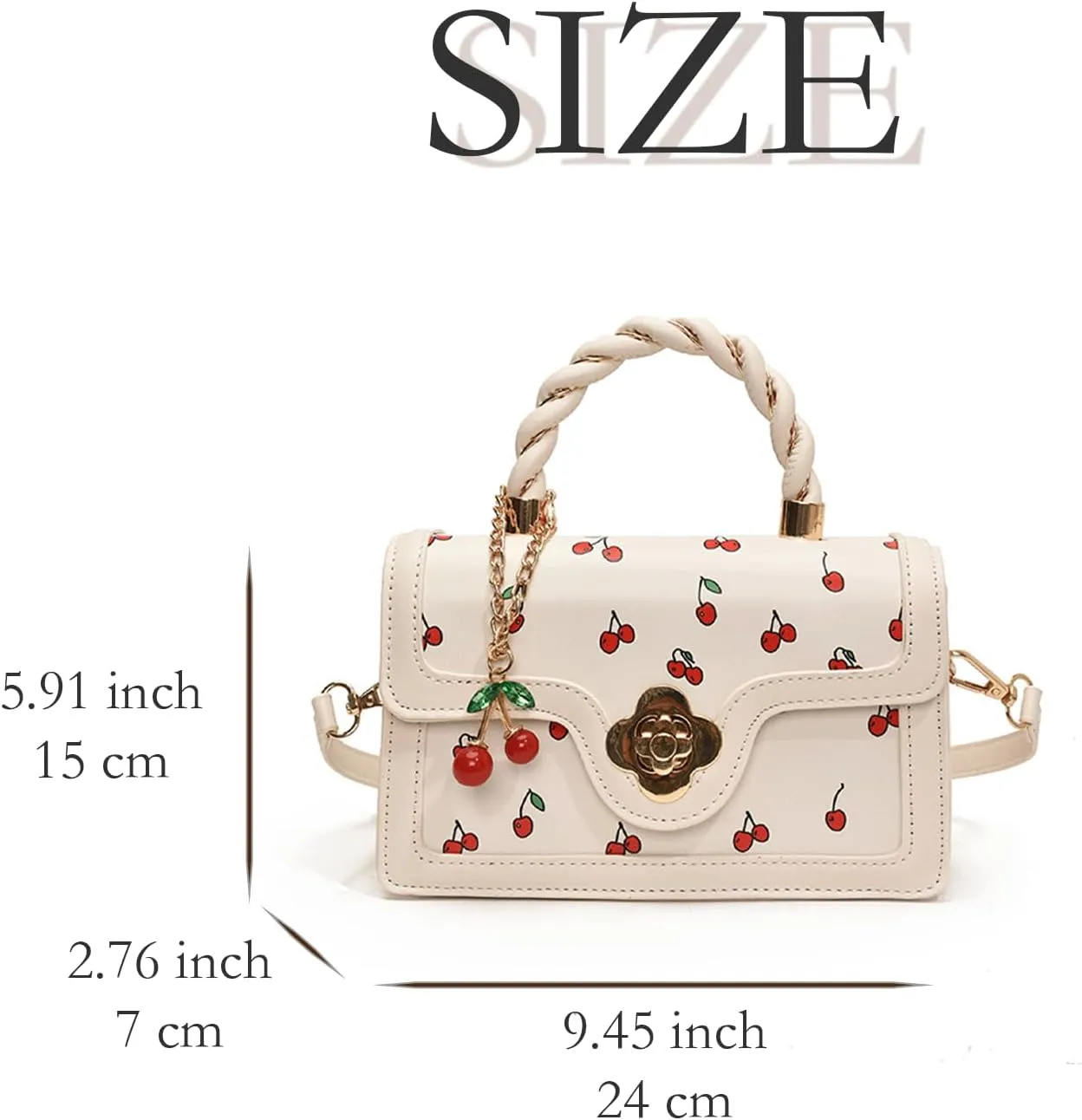 Cherry Handbag for Women Cute Aesthetic Y2K Purse Kawaii Trendy Summer Spring Crossbody Shoulder Bag