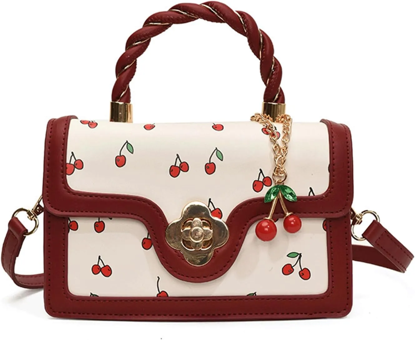 Cherry Handbag for Women Cute Aesthetic Y2K Purse Kawaii Trendy Summer Spring Crossbody Shoulder Bag