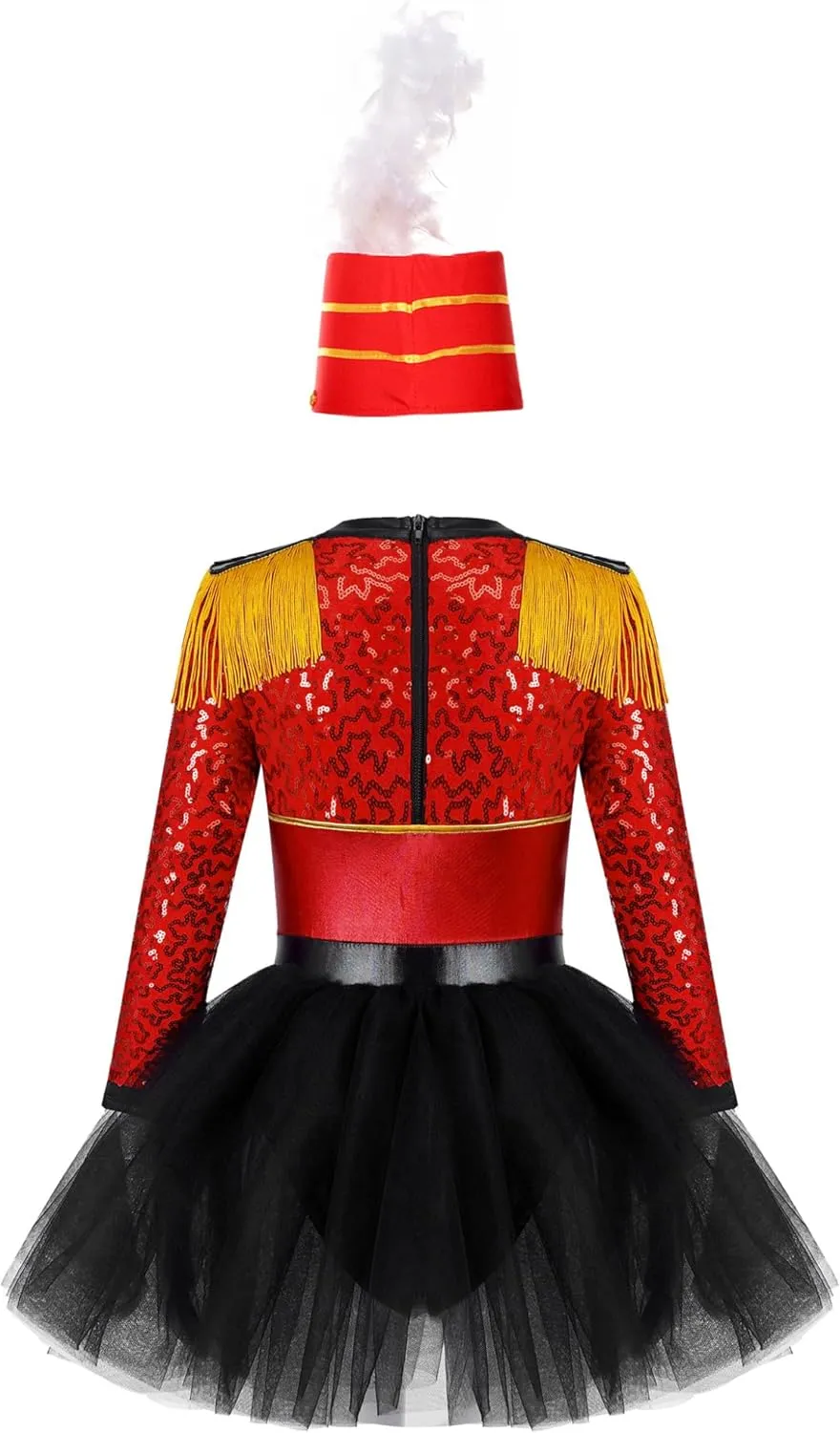 Children Dress Up Drum Halloween Majorette Outfits for Girls Marching Band Uniform and Toy Soldier Hat